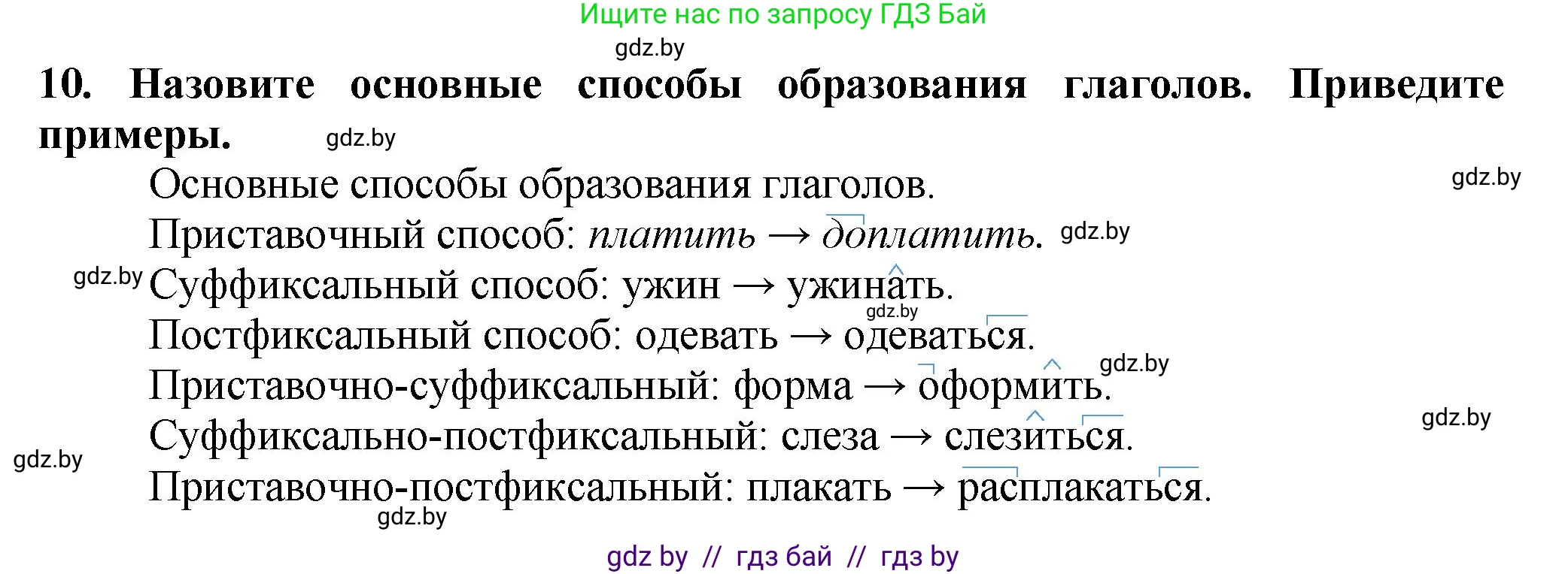 Русский язык, 7 класс Учебник, авторы: Волынец Татьяна Николаевна, Литвинко Франя Михайловна, Долбик Елена Евгеньевна, Таяновская Ирина Владимировна, Винник И Р, издательство Академия образования, Минск, 2026, голубого цвета, страница 86, номер 10, Решение