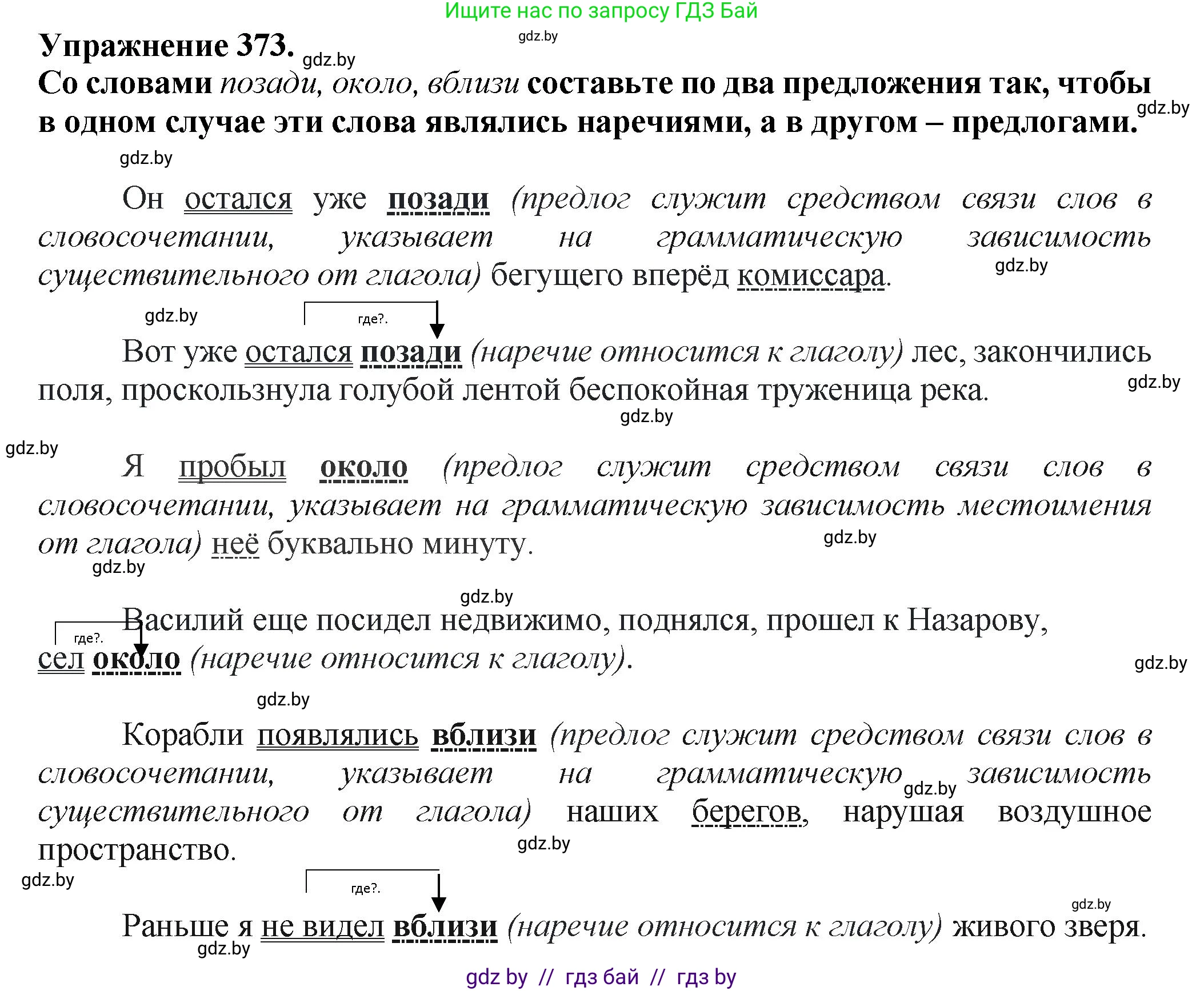 Русский язык, 7 класс Учебник, авторы: Волынец Татьяна Николаевна, Литвинко Франя Михайловна, Долбик Елена Евгеньевна, Таяновская Ирина Владимировна, Винник И Р, издательство Академия образования, Минск, 2026, голубого цвета, страница 198, номер 373, Решение