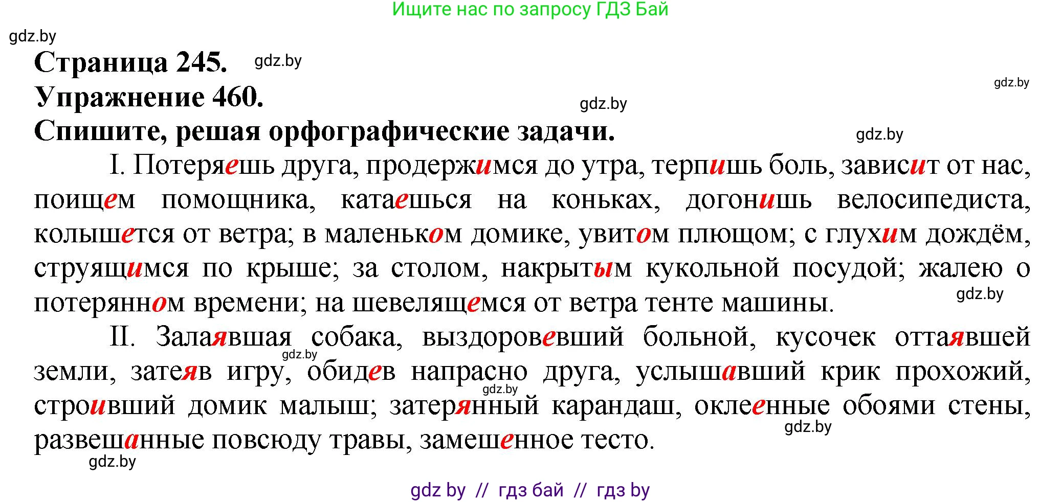 Русский язык, 7 класс Учебник, авторы: Волынец Татьяна Николаевна, Литвинко Франя Михайловна, Долбик Елена Евгеньевна, Таяновская Ирина Владимировна, Винник И Р, издательство Академия образования, Минск, 2026, голубого цвета, страница 245, номер 460, Решение