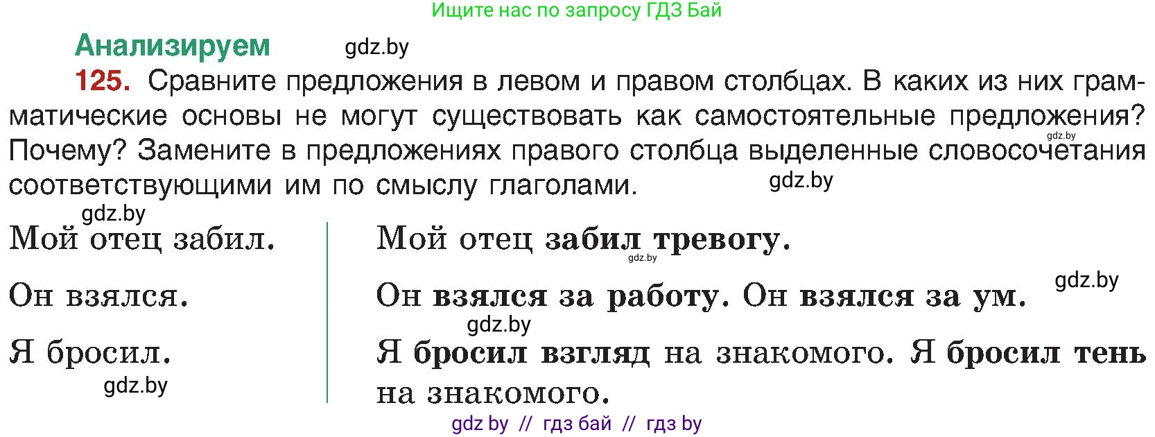 Русский язык, 8 класс Учебник, авторы: Мурина Лариса Александровна, Долбик Елена Евгеньевна, Леонович Валентина Леонидовна, Жадейко Жанна Фёдоровна, издательство Академия образования, Минск, 2024, страница 76, номер 125, Условие