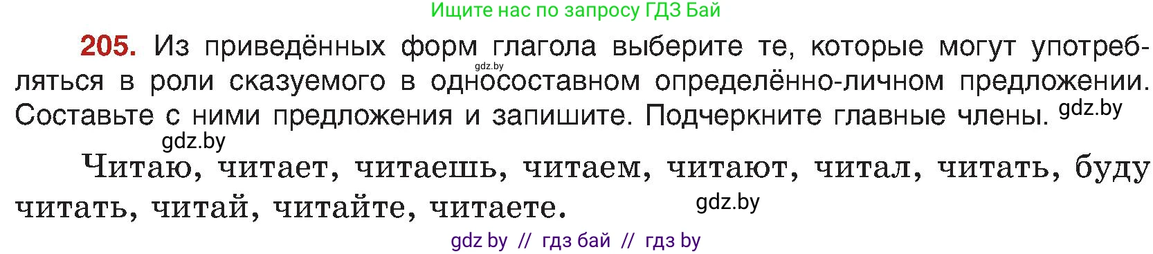 Русский язык, 8 класс Учебник, авторы: Мурина Лариса Александровна, Долбик Елена Евгеньевна, Леонович Валентина Леонидовна, Жадейко Жанна Фёдоровна, издательство Академия образования, Минск, 2024, страница 113, номер 205, Условие