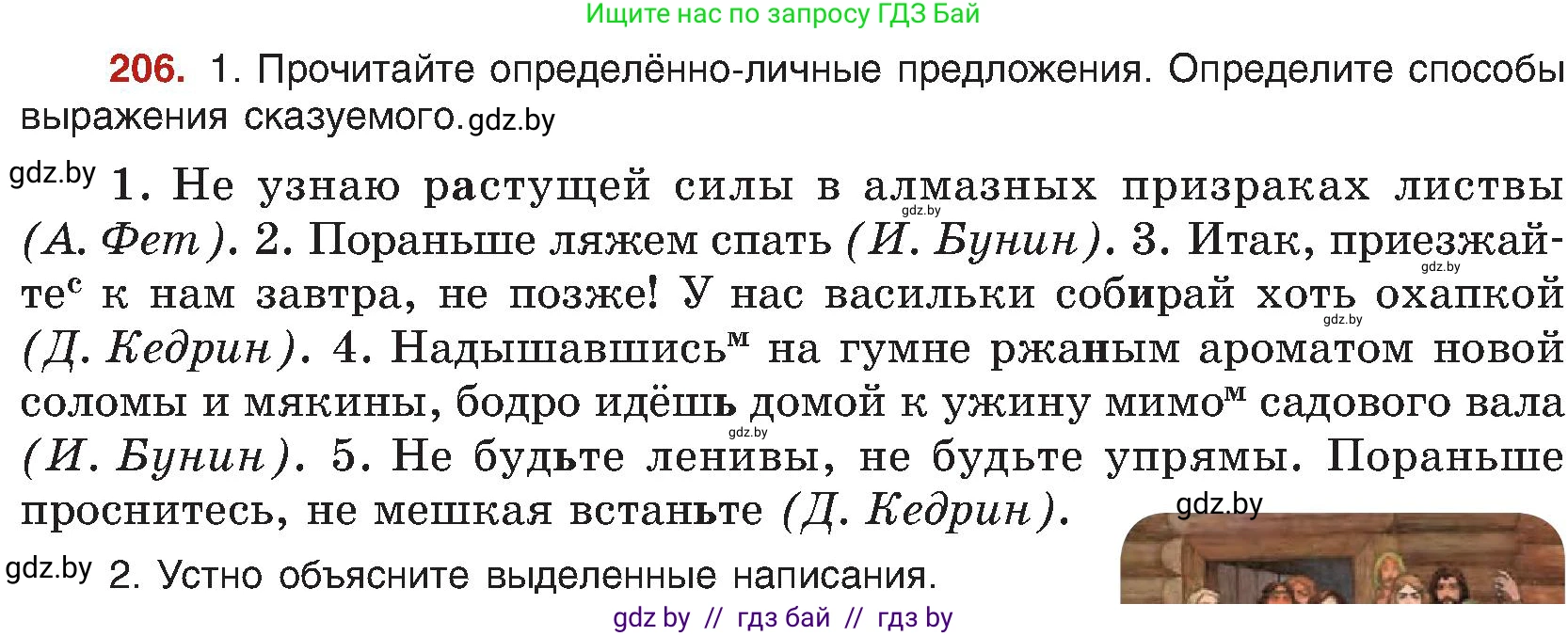 Русский язык, 8 класс Учебник, авторы: Мурина Лариса Александровна, Долбик Елена Евгеньевна, Леонович Валентина Леонидовна, Жадейко Жанна Фёдоровна, издательство Академия образования, Минск, 2024, страница 113, номер 206, Условие