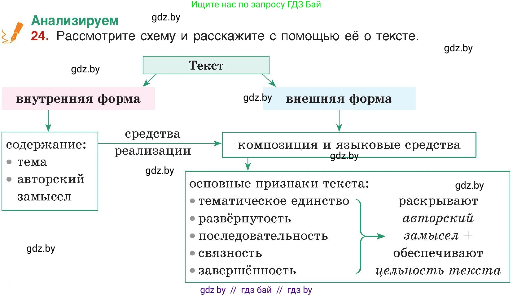Русский язык, 8 класс Учебник, авторы: Мурина Лариса Александровна, Долбик Елена Евгеньевна, Леонович Валентина Леонидовна, Жадейко Жанна Фёдоровна, издательство Академия образования, Минск, 2024, страница 19, номер 24, Условие