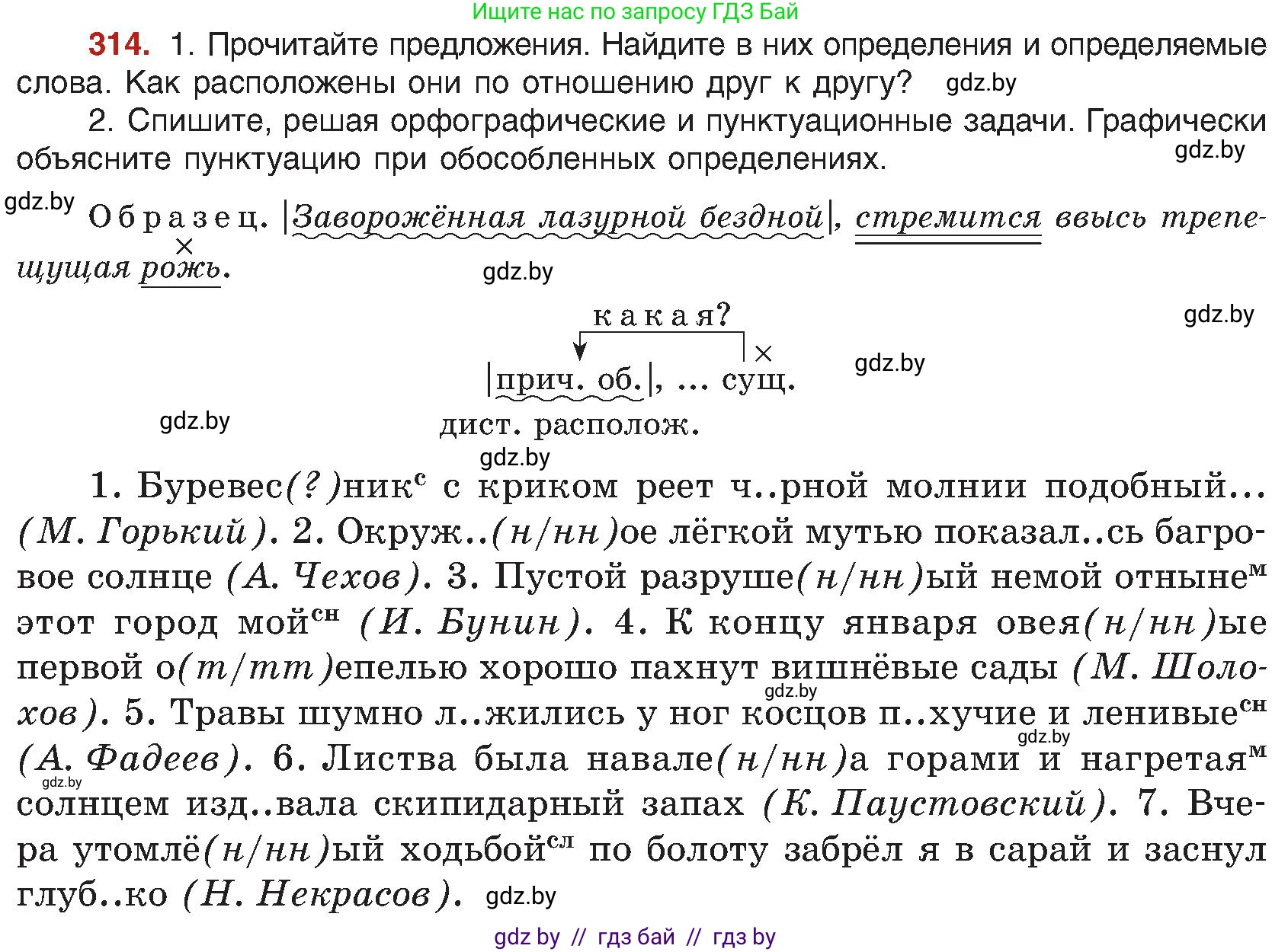 Русский язык, 8 класс Учебник, авторы: Мурина Лариса Александровна, Долбик Елена Евгеньевна, Леонович Валентина Леонидовна, Жадейко Жанна Фёдоровна, издательство Академия образования, Минск, 2024, страница 171, номер 314, Условие