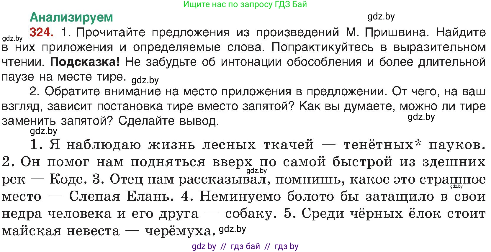 Русский язык, 8 класс Учебник, авторы: Мурина Лариса Александровна, Долбик Елена Евгеньевна, Леонович Валентина Леонидовна, Жадейко Жанна Фёдоровна, издательство Академия образования, Минск, 2024, страница 177, номер 324, Условие