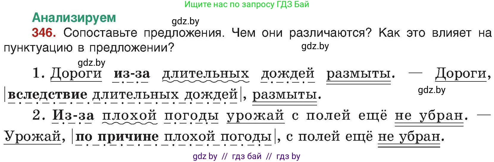 Русский язык, 8 класс Учебник, авторы: Мурина Лариса Александровна, Долбик Елена Евгеньевна, Леонович Валентина Леонидовна, Жадейко Жанна Фёдоровна, издательство Академия образования, Минск, 2024, страница 190, номер 346, Условие