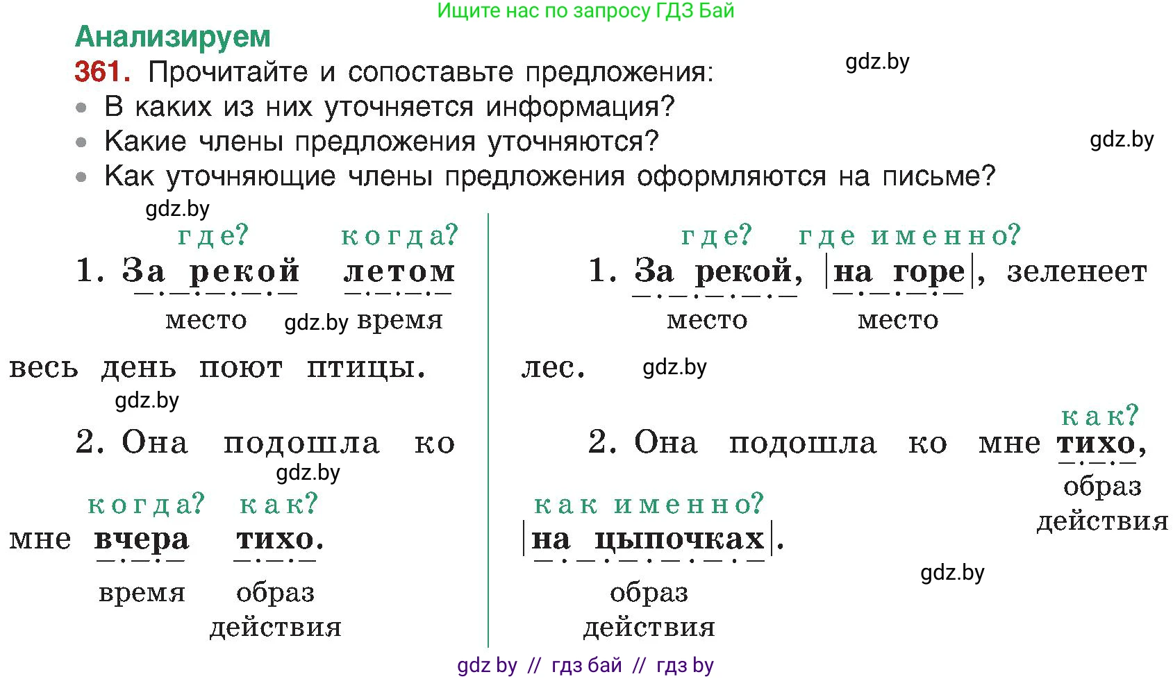Русский язык, 8 класс Учебник, авторы: Мурина Лариса Александровна, Долбик Елена Евгеньевна, Леонович Валентина Леонидовна, Жадейко Жанна Фёдоровна, издательство Академия образования, Минск, 2024, страница 198, номер 361, Условие