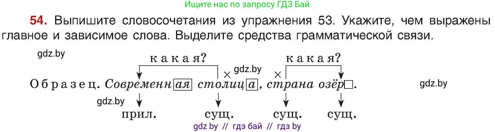 Русский язык, 8 класс Учебник, авторы: Мурина Лариса Александровна, Долбик Елена Евгеньевна, Леонович Валентина Леонидовна, Жадейко Жанна Фёдоровна, издательство Академия образования, Минск, 2024, страница 39, номер 54, Условие