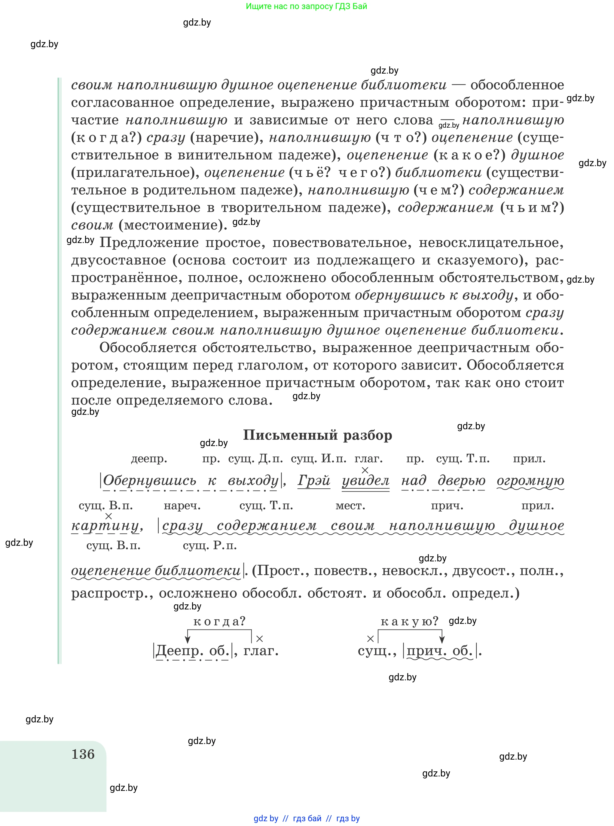 Русский язык, 8 класс Учебник, авторы: Мурина Лариса Александровна, Долбик Елена Евгеньевна, Леонович Валентина Леонидовна, Жадейко Жанна Фёдоровна, издательство Академия образования, Минск, 2024, страница 136