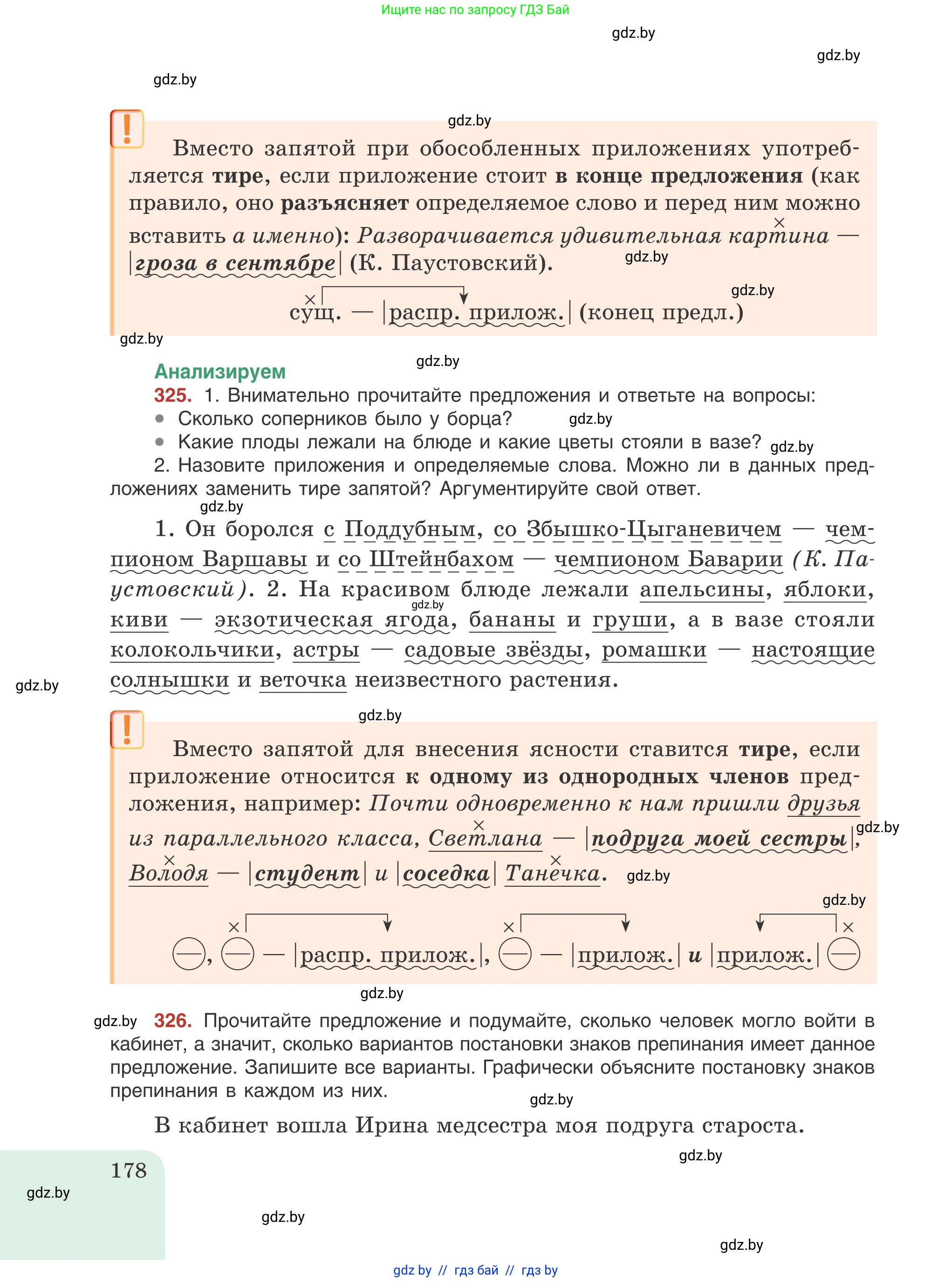 Русский язык, 8 класс Учебник, авторы: Мурина Лариса Александровна, Долбик Елена Евгеньевна, Леонович Валентина Леонидовна, Жадейко Жанна Фёдоровна, издательство Академия образования, Минск, 2024, страница 178