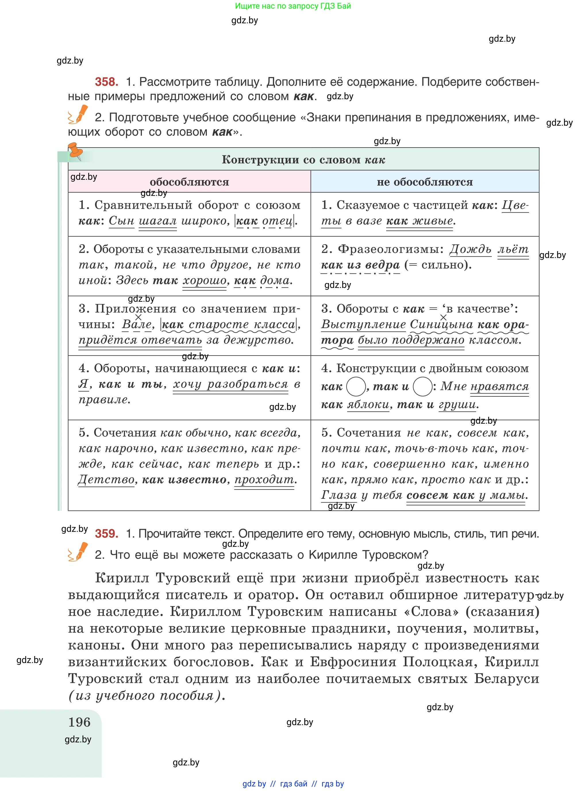 Русский язык, 8 класс Учебник, авторы: Мурина Лариса Александровна, Долбик Елена Евгеньевна, Леонович Валентина Леонидовна, Жадейко Жанна Фёдоровна, издательство Академия образования, Минск, 2024, страница 196