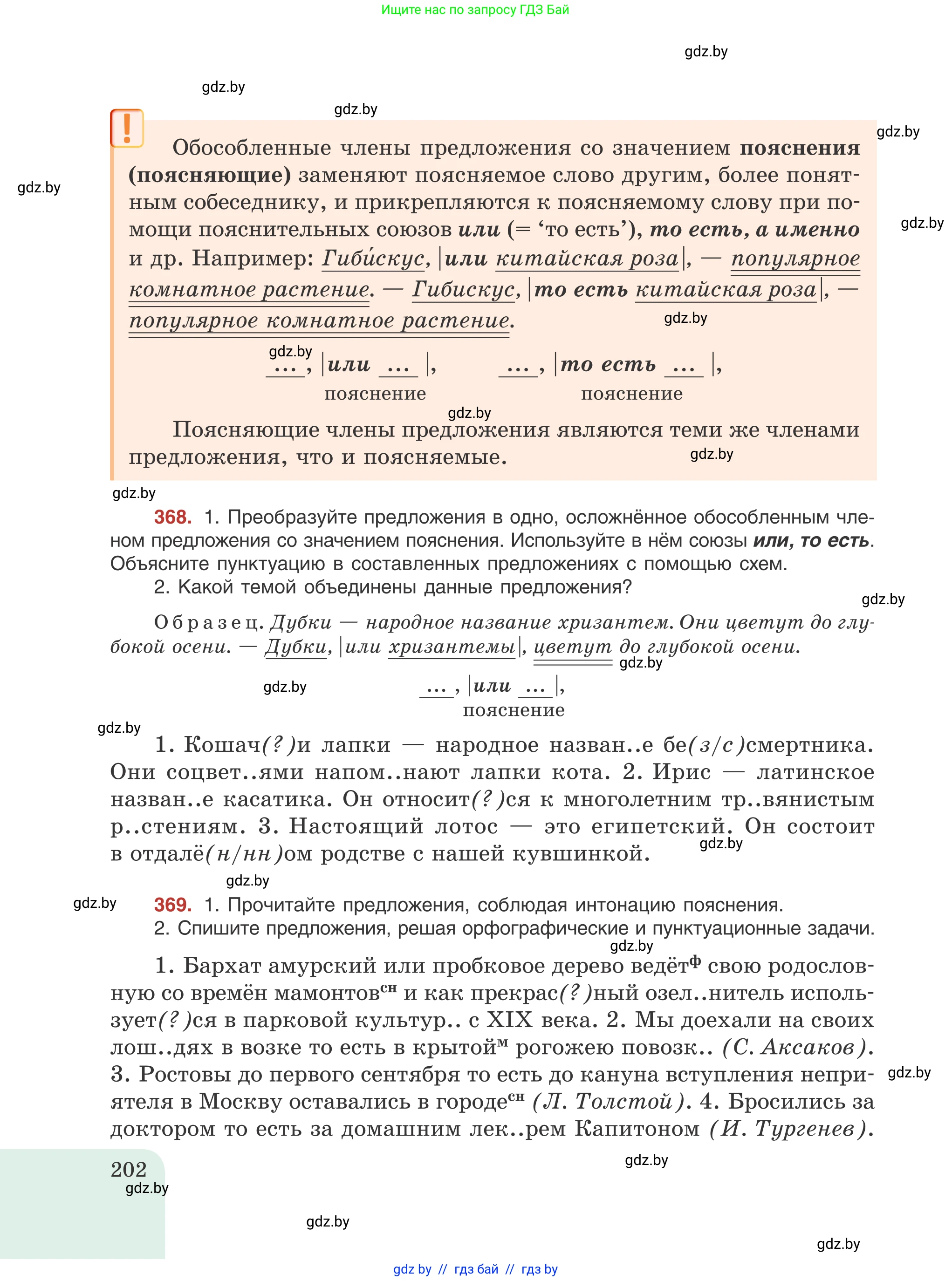 Русский язык, 8 класс Учебник, авторы: Мурина Лариса Александровна, Долбик Елена Евгеньевна, Леонович Валентина Леонидовна, Жадейко Жанна Фёдоровна, издательство Академия образования, Минск, 2024, страница 202