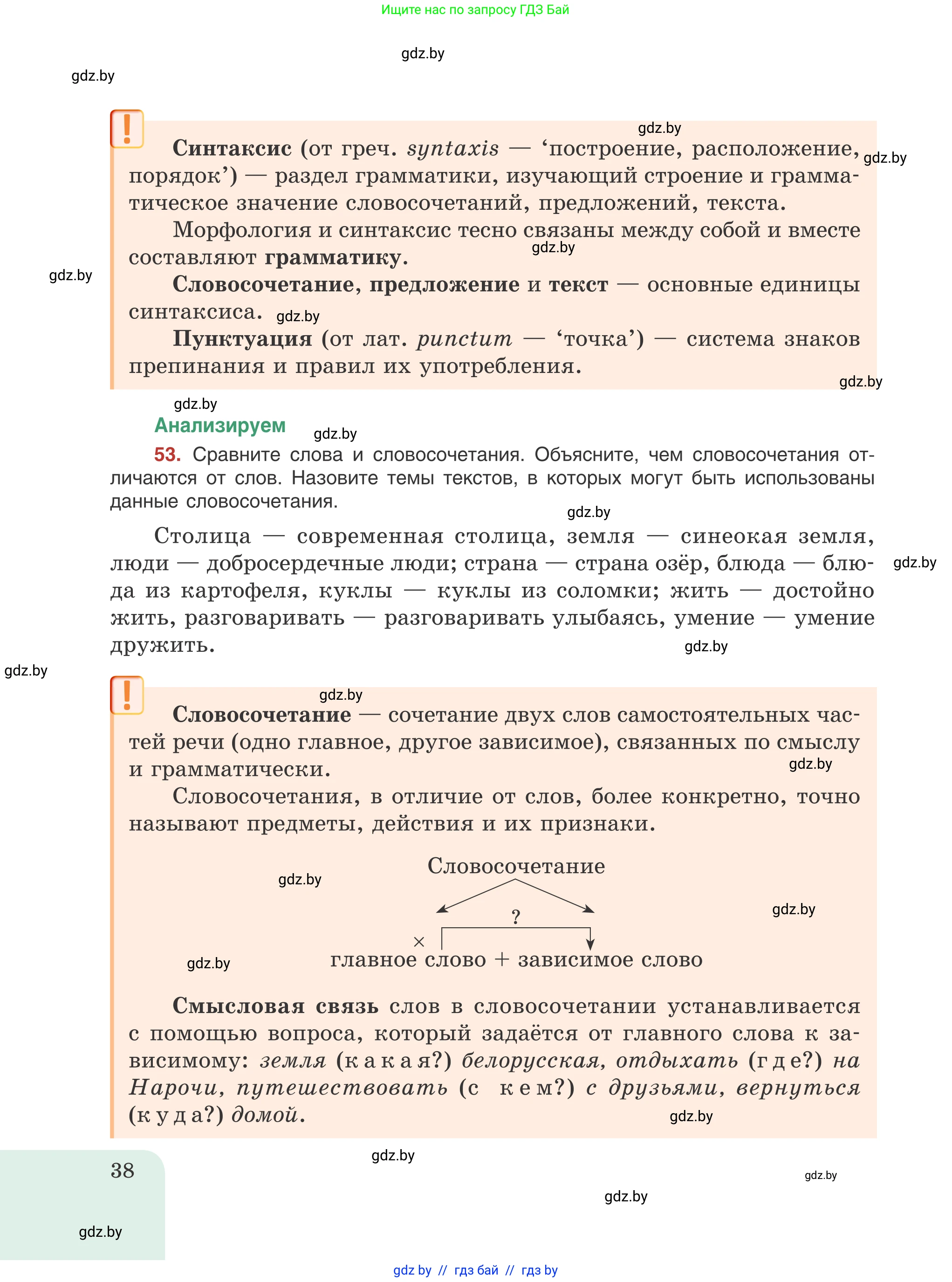 Русский язык, 8 класс Учебник, авторы: Мурина Лариса Александровна, Долбик Елена Евгеньевна, Леонович Валентина Леонидовна, Жадейко Жанна Фёдоровна, издательство Академия образования, Минск, 2024, страница 38
