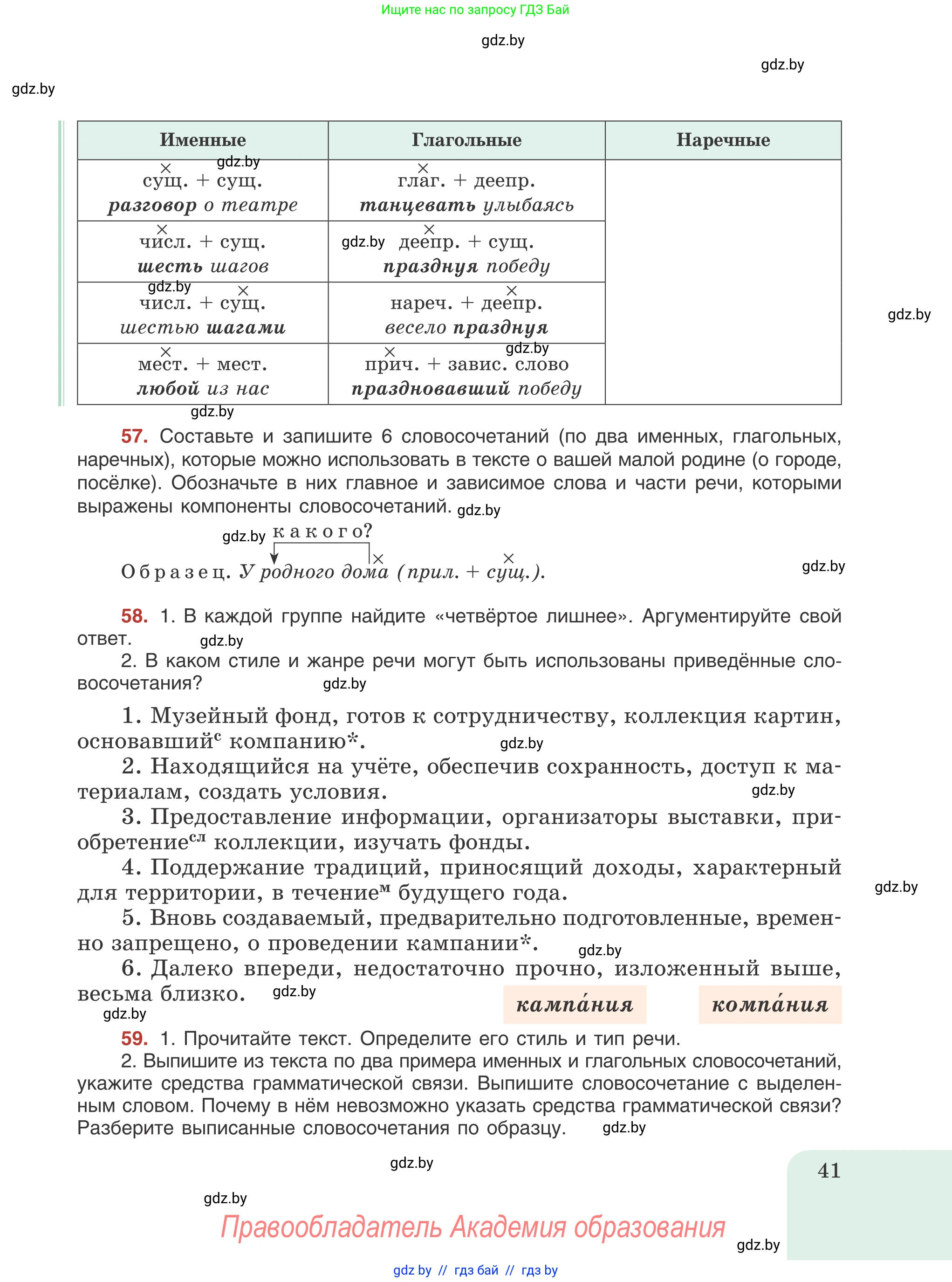 Русский язык, 8 класс Учебник, авторы: Мурина Лариса Александровна, Долбик Елена Евгеньевна, Леонович Валентина Леонидовна, Жадейко Жанна Фёдоровна, издательство Академия образования, Минск, 2024, страница 41