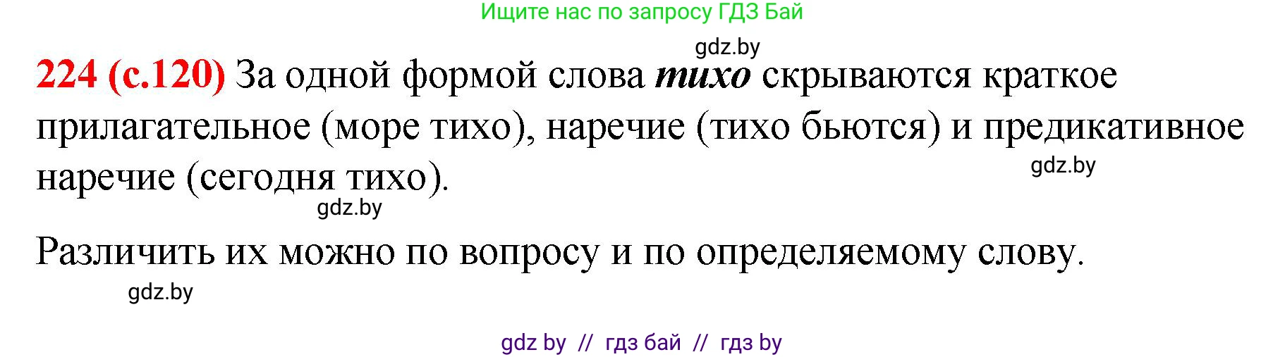 Русский язык, 8 класс Учебник, авторы: Мурина Лариса Александровна, Долбик Елена Евгеньевна, Леонович Валентина Леонидовна, Жадейко Жанна Фёдоровна, издательство Академия образования, Минск, 2024, страница 120, номер 224, Решение