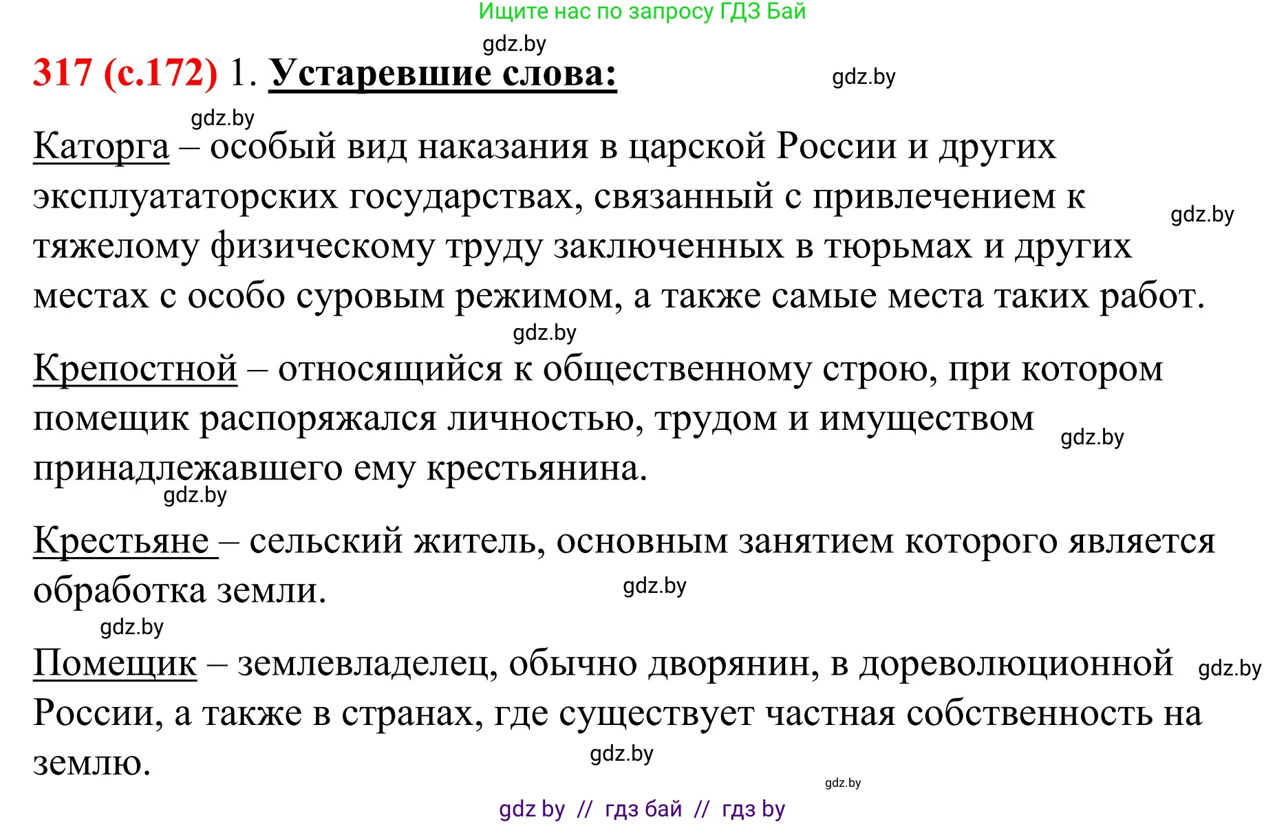 Русский язык, 8 класс Учебник, авторы: Мурина Лариса Александровна, Долбик Елена Евгеньевна, Леонович Валентина Леонидовна, Жадейко Жанна Фёдоровна, издательство Академия образования, Минск, 2024, страница 172, номер 317, Решение