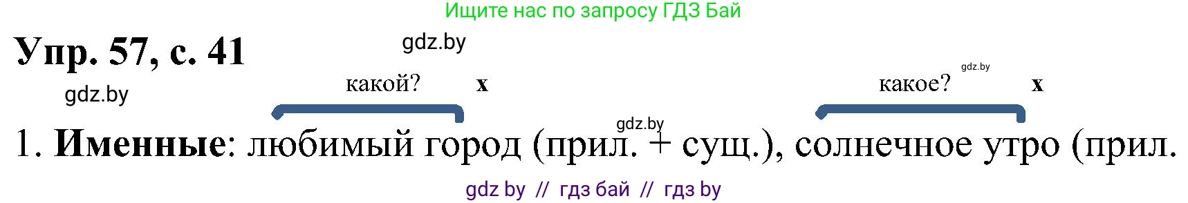 Русский язык, 8 класс Учебник, авторы: Мурина Лариса Александровна, Долбик Елена Евгеньевна, Леонович Валентина Леонидовна, Жадейко Жанна Фёдоровна, издательство Академия образования, Минск, 2024, страница 41, номер 57, Решение