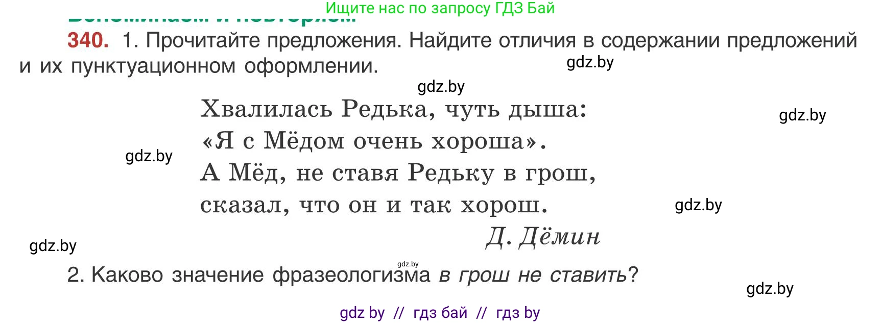 Русский язык, 9 класс Учебник, авторы: Мурина Лариса Александровна, Литвинко Франя Михайловна, Долбик Елена Евгеньевна, Пипченко Н М, Германович С Ф, Таяновская И В, издательство Академия образования, Минск, 2025, страница 195, номер 340, Условие 2025