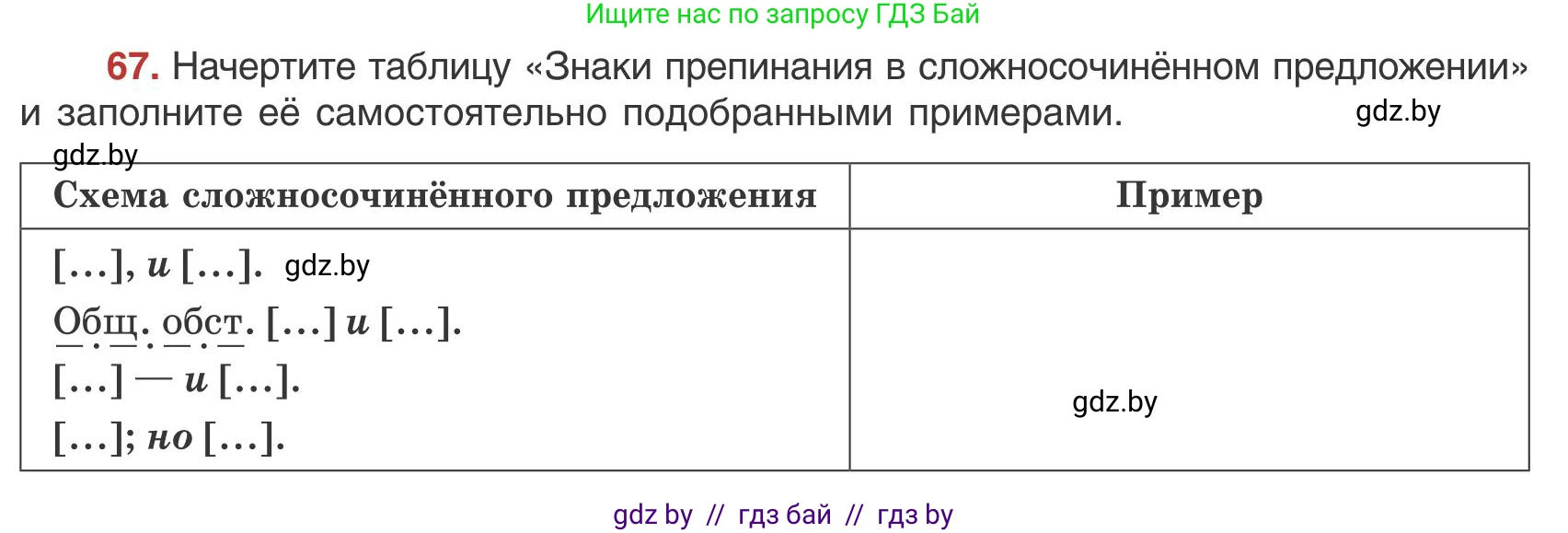Русский язык, 9 класс Учебник, авторы: Мурина Лариса Александровна, Литвинко Франя Михайловна, Долбик Елена Евгеньевна, Пипченко Н М, Германович С Ф, Таяновская И В, издательство Академия образования, Минск, 2025, страница 47, номер 67, Условие 2025