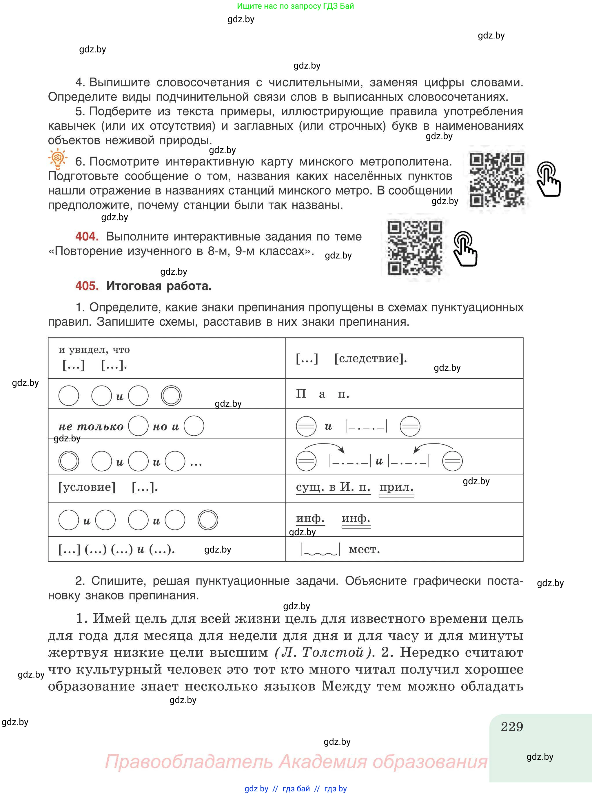 Русский язык, 9 класс Учебник, авторы: Мурина Лариса Александровна, Литвинко Франя Михайловна, Долбик Елена Евгеньевна, Пипченко Н М, Германович С Ф, Таяновская И В, издательство Академия образования, Минск, 2025, страница 229