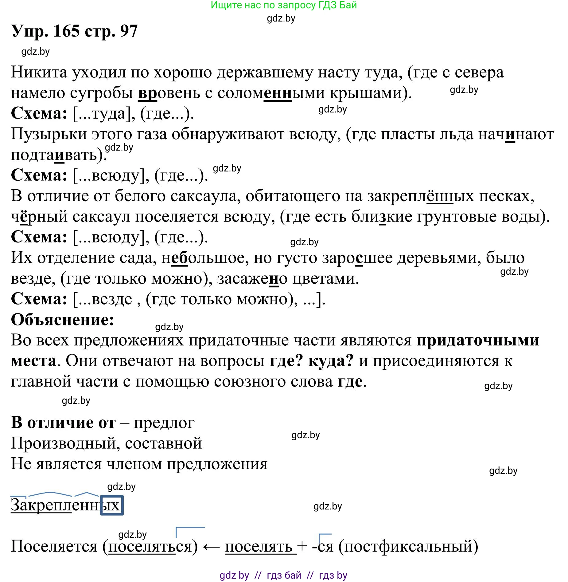 Русский язык, 9 класс Учебник, авторы: Мурина Лариса Александровна, Литвинко Франя Михайловна, Долбик Елена Евгеньевна, Пипченко Н М, Германович С Ф, Таяновская И В, издательство Академия образования, Минск, 2025, страница 97, номер 165, Решение 2025
