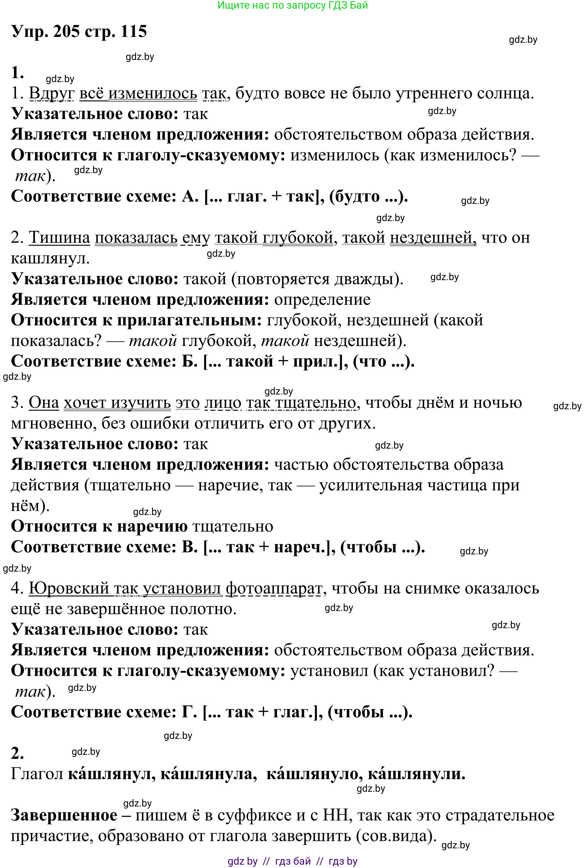 Русский язык, 9 класс Учебник, авторы: Мурина Лариса Александровна, Литвинко Франя Михайловна, Долбик Елена Евгеньевна, Пипченко Н М, Германович С Ф, Таяновская И В, издательство Академия образования, Минск, 2025, страница 115, номер 205, Решение 2025