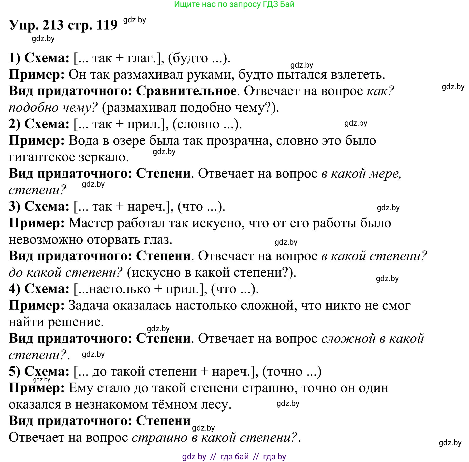 Русский язык, 9 класс Учебник, авторы: Мурина Лариса Александровна, Литвинко Франя Михайловна, Долбик Елена Евгеньевна, Пипченко Н М, Германович С Ф, Таяновская И В, издательство Академия образования, Минск, 2025, страница 119, номер 213, Решение 2025