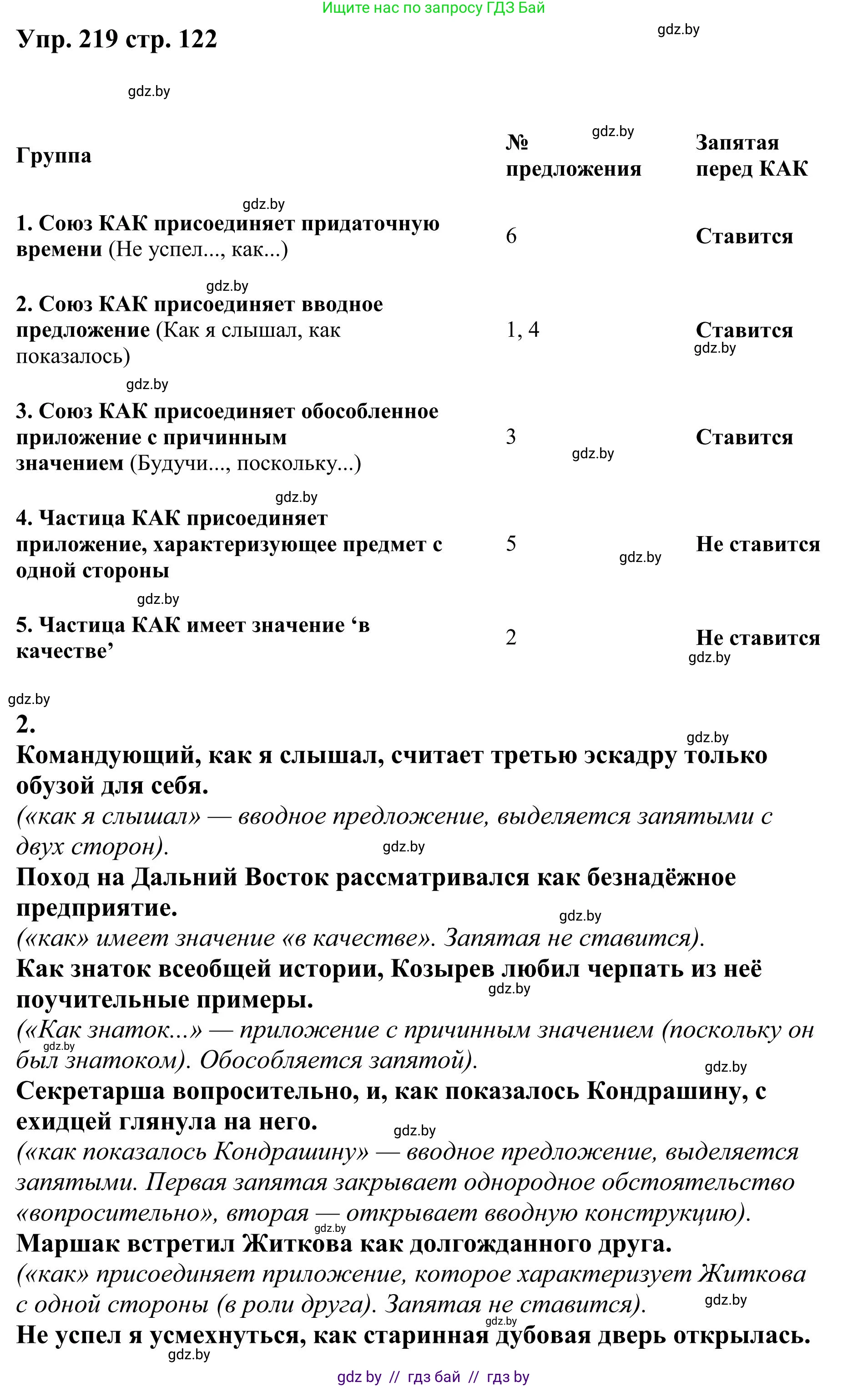 Русский язык, 9 класс Учебник, авторы: Мурина Лариса Александровна, Литвинко Франя Михайловна, Долбик Елена Евгеньевна, Пипченко Н М, Германович С Ф, Таяновская И В, издательство Академия образования, Минск, 2025, страница 122, номер 219, Решение 2025