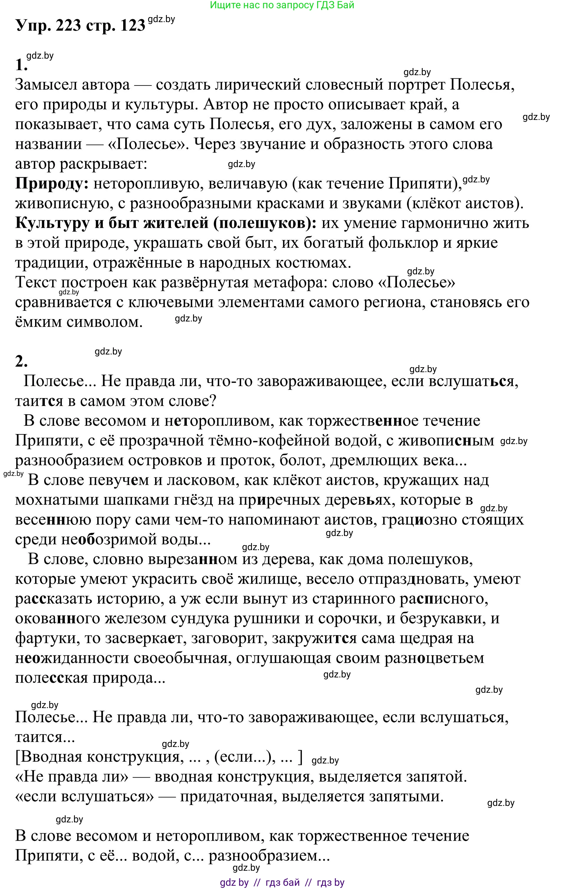 Русский язык, 9 класс Учебник, авторы: Мурина Лариса Александровна, Литвинко Франя Михайловна, Долбик Елена Евгеньевна, Пипченко Н М, Германович С Ф, Таяновская И В, издательство Академия образования, Минск, 2025, страница 123, номер 223, Решение 2025