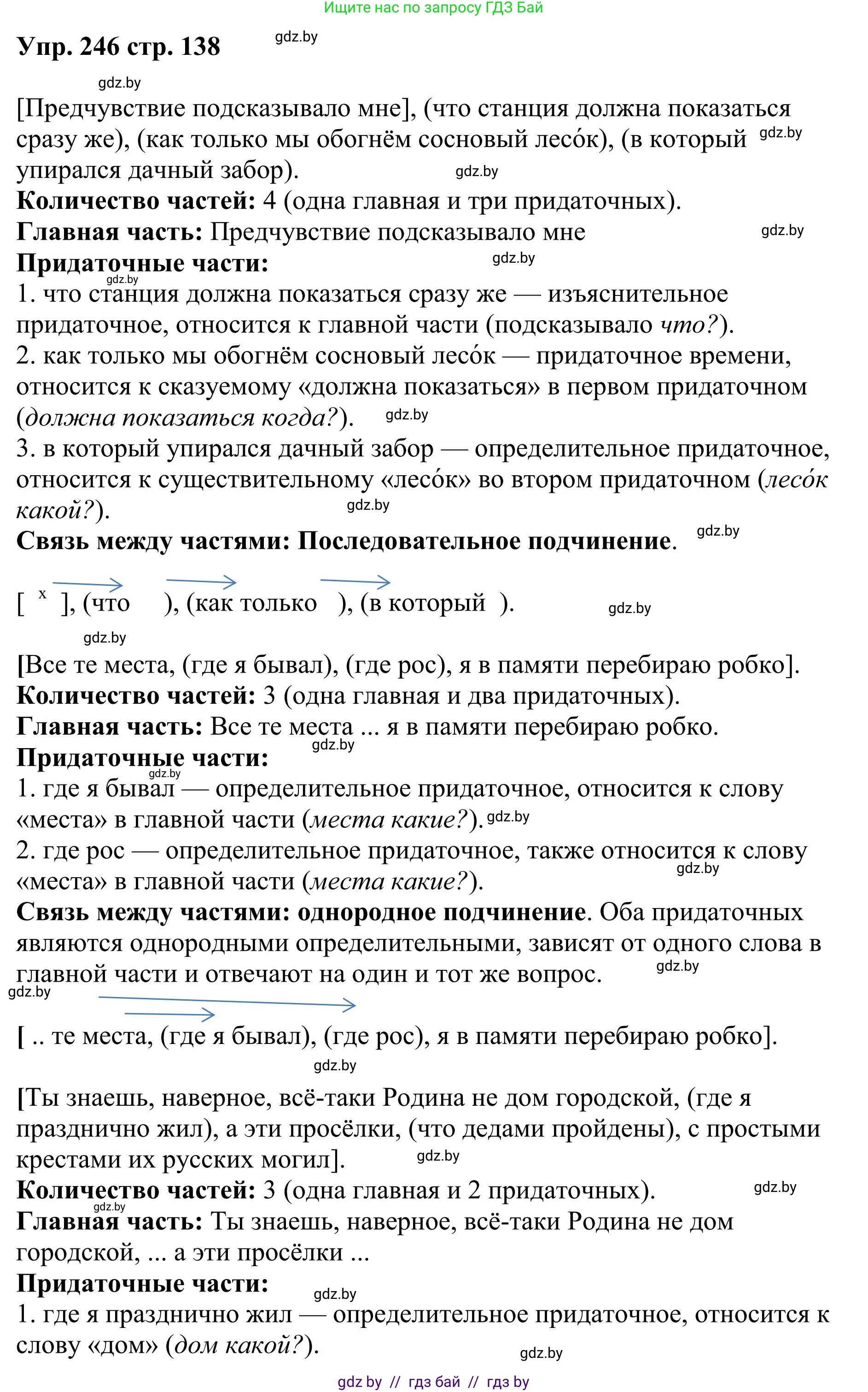 Русский язык, 9 класс Учебник, авторы: Мурина Лариса Александровна, Литвинко Франя Михайловна, Долбик Елена Евгеньевна, Пипченко Н М, Германович С Ф, Таяновская И В, издательство Академия образования, Минск, 2025, страница 138, номер 246, Решение 2025