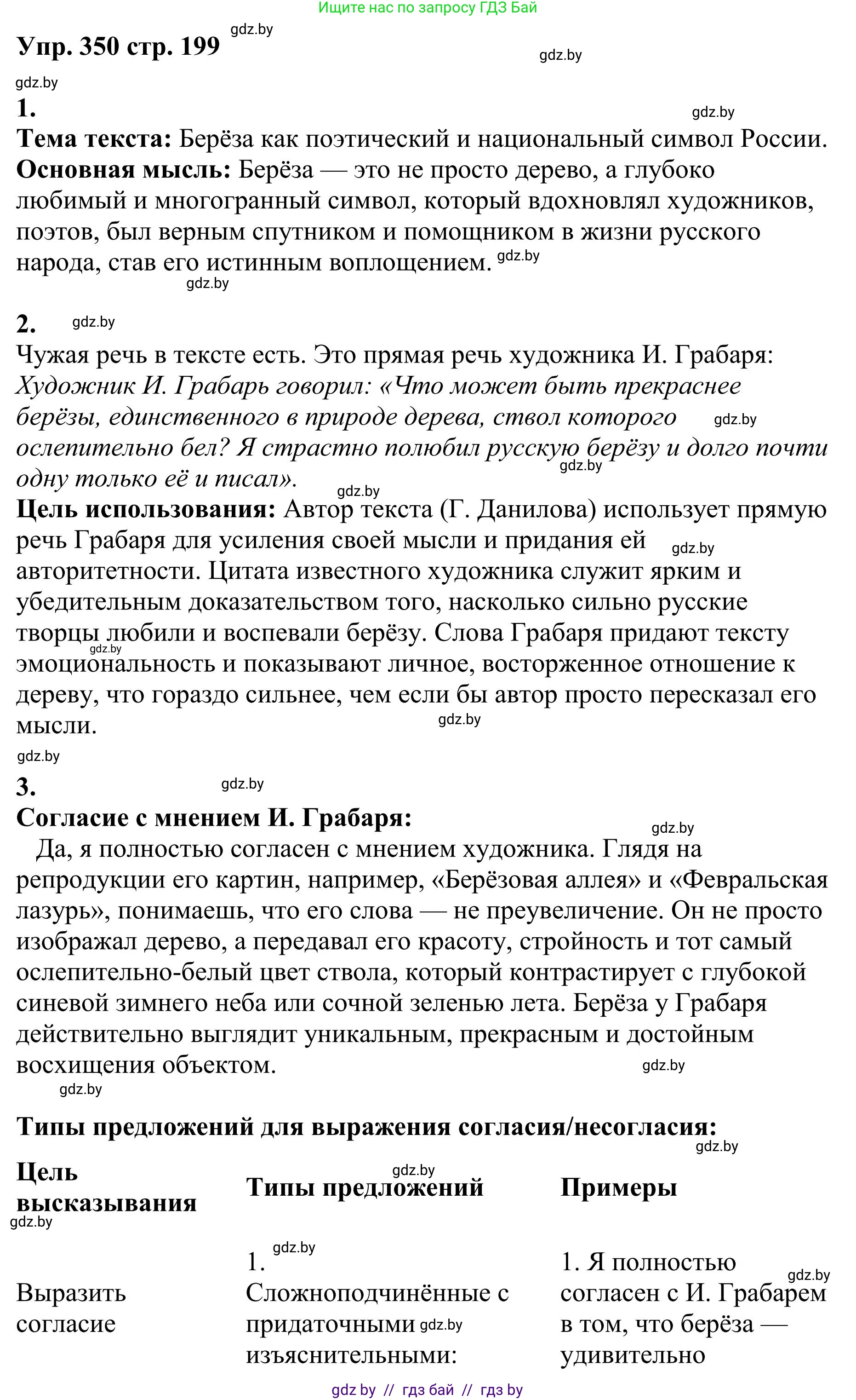 Русский язык, 9 класс Учебник, авторы: Мурина Лариса Александровна, Литвинко Франя Михайловна, Долбик Елена Евгеньевна, Пипченко Н М, Германович С Ф, Таяновская И В, издательство Академия образования, Минск, 2025, страница 199, номер 350, Решение 2025