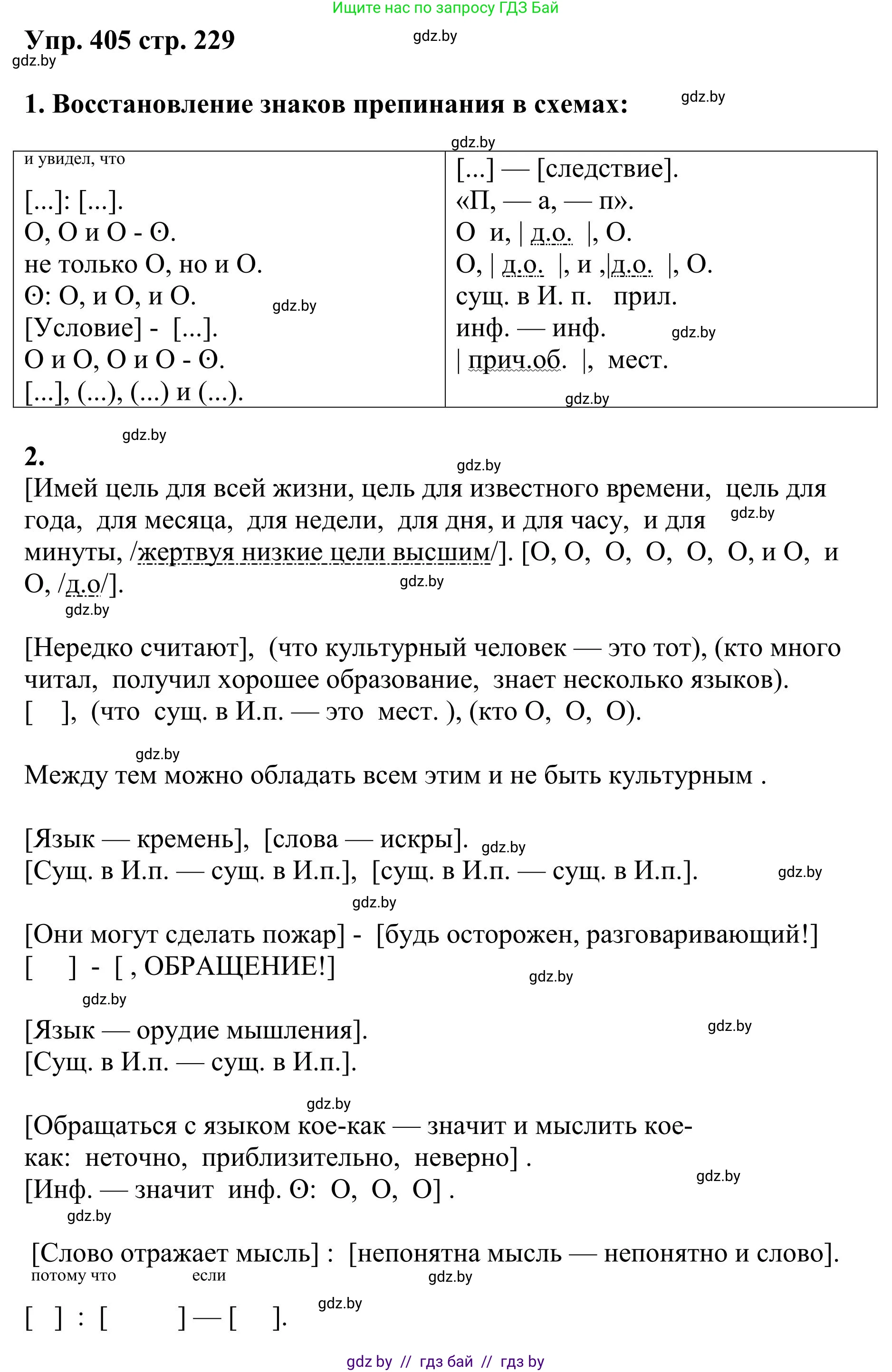 Русский язык, 9 класс Учебник, авторы: Мурина Лариса Александровна, Литвинко Франя Михайловна, Долбик Елена Евгеньевна, Пипченко Н М, Германович С Ф, Таяновская И В, издательство Академия образования, Минск, 2025, страница 229, номер 405, Решение 2025