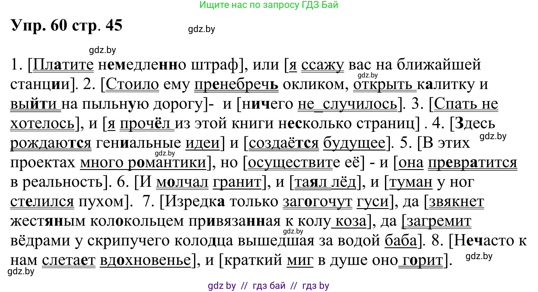 Русский язык, 9 класс Учебник, авторы: Мурина Лариса Александровна, Литвинко Франя Михайловна, Долбик Елена Евгеньевна, Пипченко Н М, Германович С Ф, Таяновская И В, издательство Академия образования, Минск, 2025, страница 45, номер 60, Решение 2025