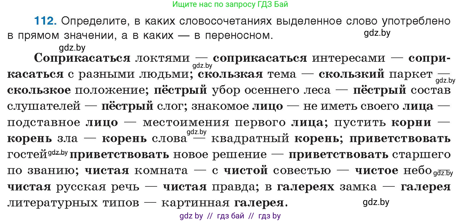 Русский язык, 10 класс Учебник, авторы: Леонович Валентина Леонидовна, Саникович Валентина Александровна, Литвинко Франя Михайловна, Волынец Татьяна Николаевна, Долбик Елена Евгеньевна, Малецкая М И, Мурина Лариса Александровна, Таяновская И В, издательство Национальный институт образования, Минск, 2020, страница 73, номер 112, Условие