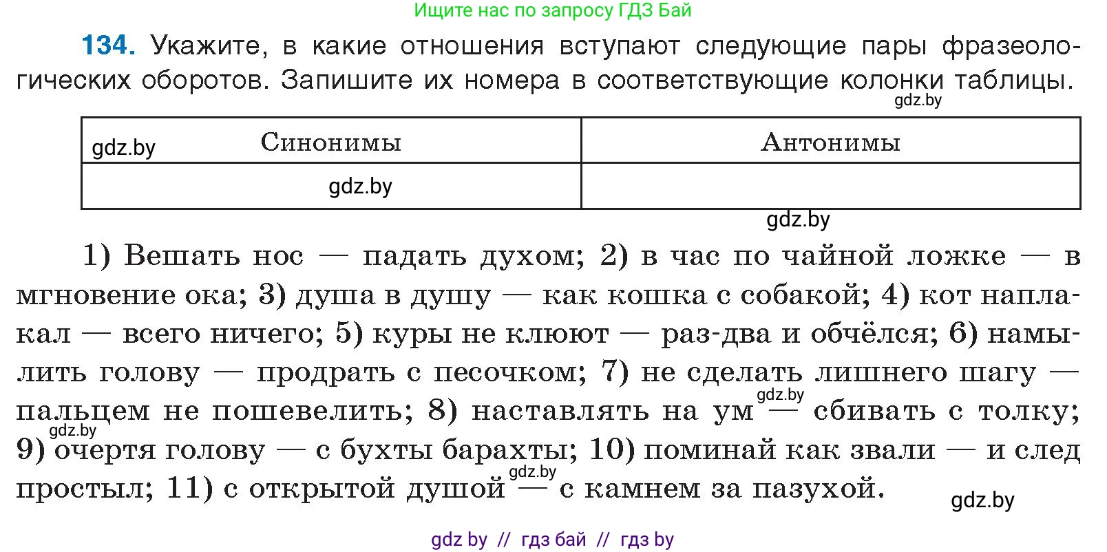 Русский язык, 10 класс Учебник, авторы: Леонович Валентина Леонидовна, Саникович Валентина Александровна, Литвинко Франя Михайловна, Волынец Татьяна Николаевна, Долбик Елена Евгеньевна, Малецкая М И, Мурина Лариса Александровна, Таяновская И В, издательство Национальный институт образования, Минск, 2020, страница 82, номер 134, Условие