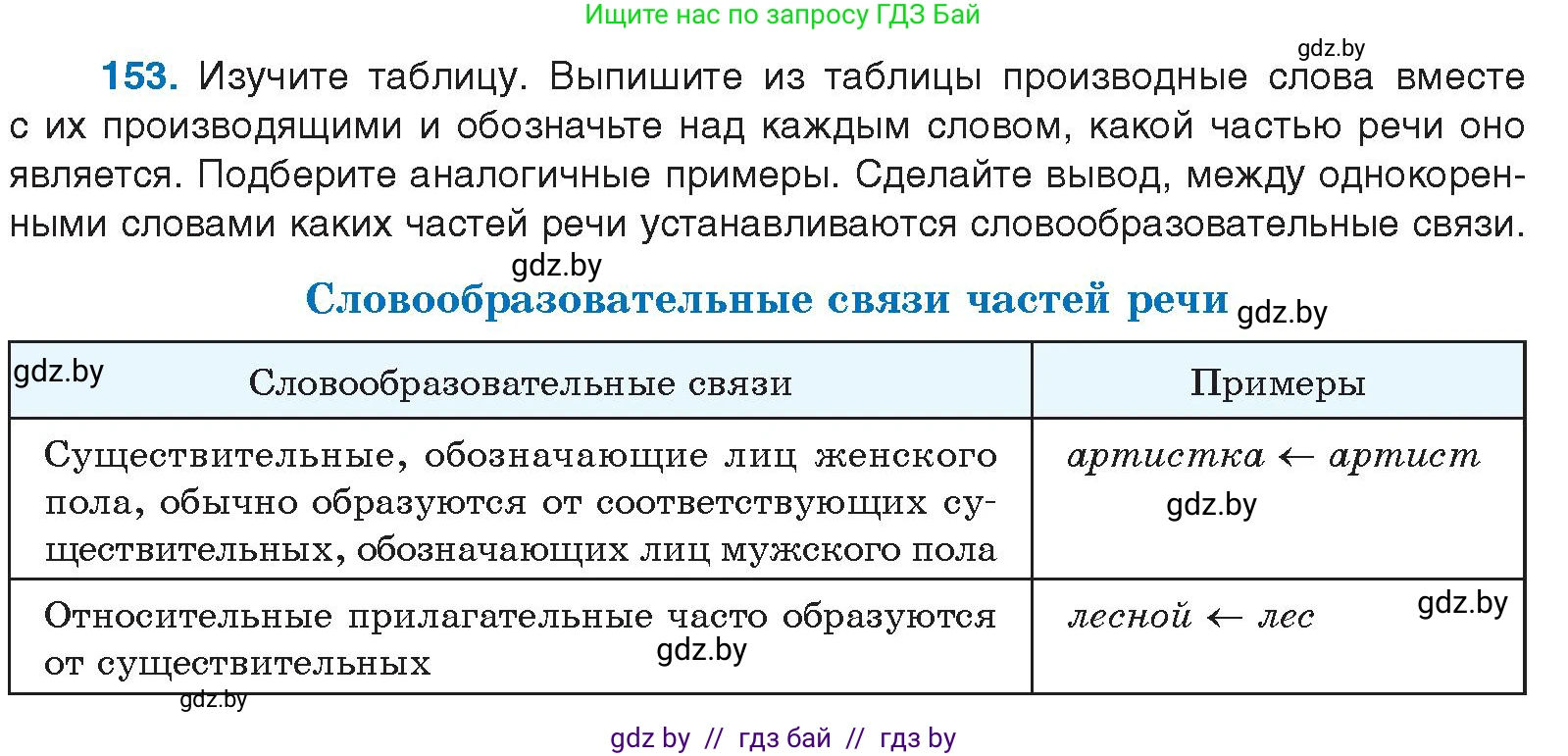 Русский язык, 10 класс Учебник, авторы: Леонович Валентина Леонидовна, Саникович Валентина Александровна, Литвинко Франя Михайловна, Волынец Татьяна Николаевна, Долбик Елена Евгеньевна, Малецкая М И, Мурина Лариса Александровна, Таяновская И В, издательство Национальный институт образования, Минск, 2020, страница 91, номер 153, Условие