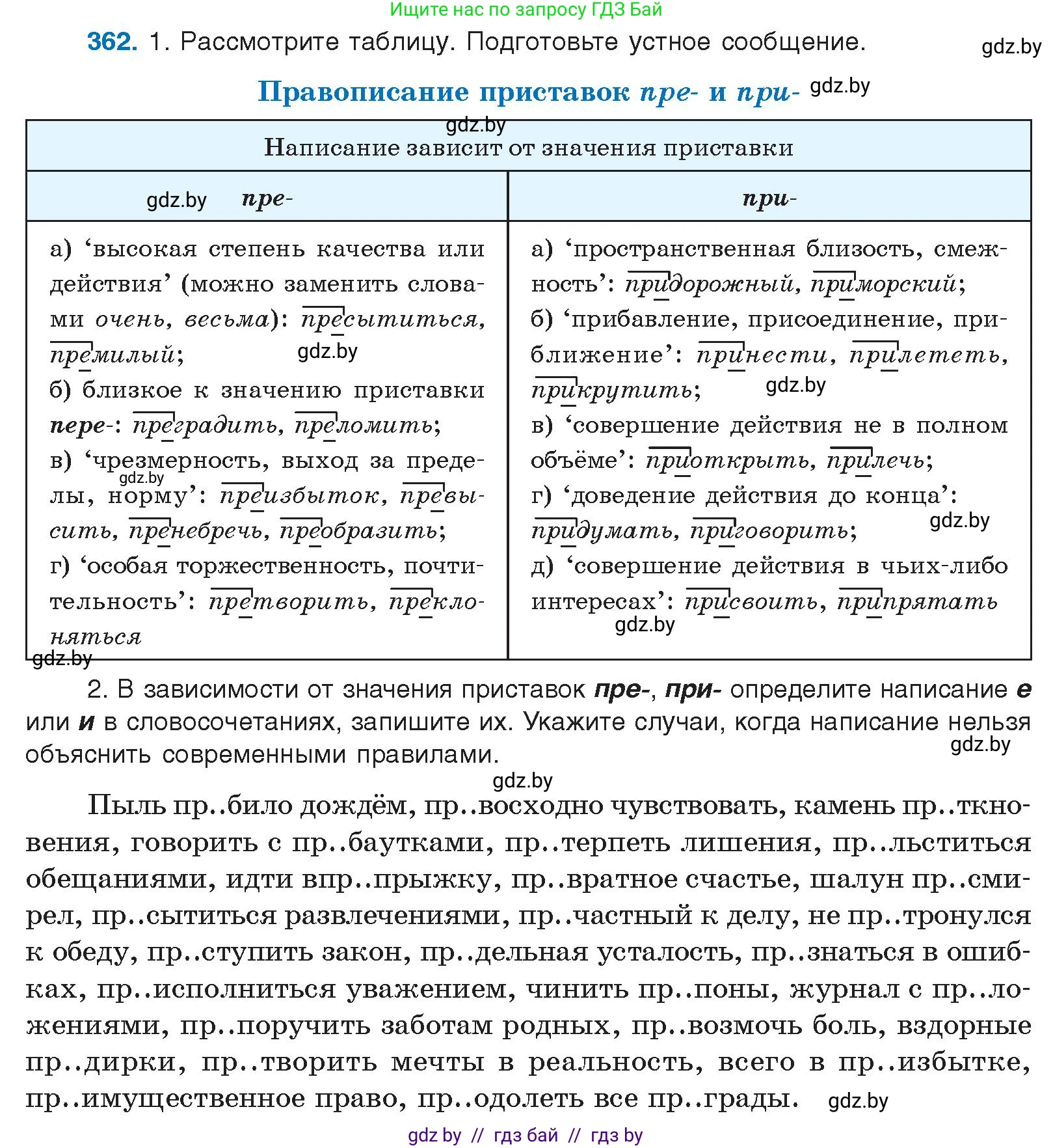 Русский язык, 10 класс Учебник, авторы: Леонович Валентина Леонидовна, Саникович Валентина Александровна, Литвинко Франя Михайловна, Волынец Татьяна Николаевна, Долбик Елена Евгеньевна, Малецкая М И, Мурина Лариса Александровна, Таяновская И В, издательство Национальный институт образования, Минск, 2020, страница 194, номер 362, Условие