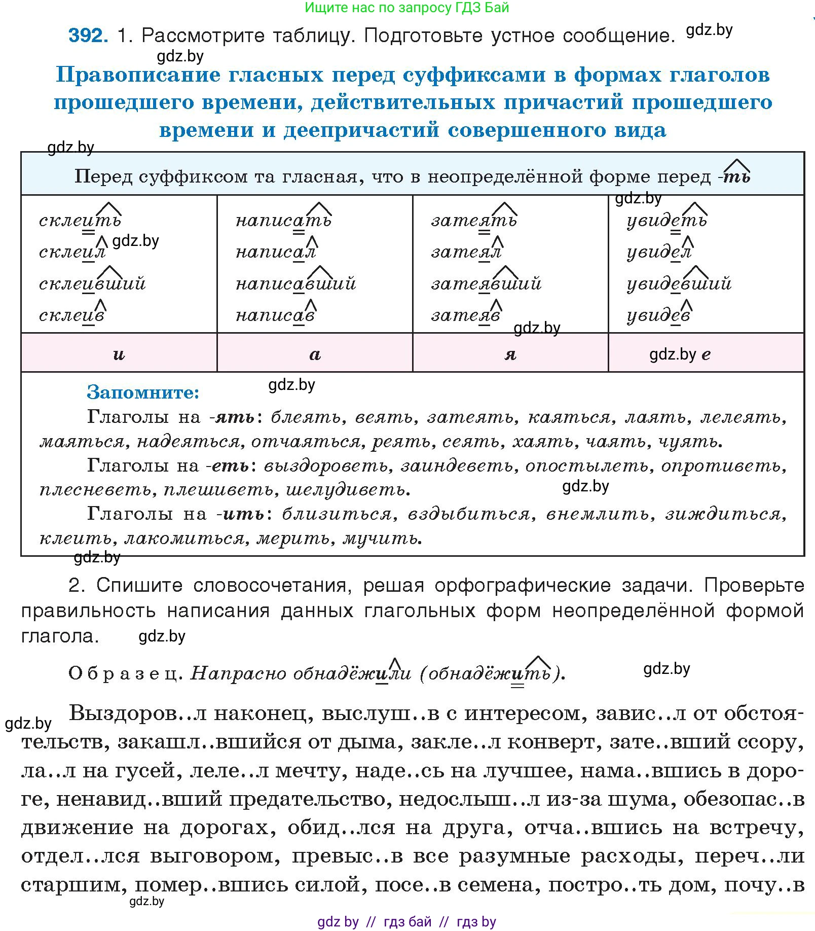 Русский язык, 10 класс Учебник, авторы: Леонович Валентина Леонидовна, Саникович Валентина Александровна, Литвинко Франя Михайловна, Волынец Татьяна Николаевна, Долбик Елена Евгеньевна, Малецкая М И, Мурина Лариса Александровна, Таяновская И В, издательство Национальный институт образования, Минск, 2020, страница 207, номер 392, Условие