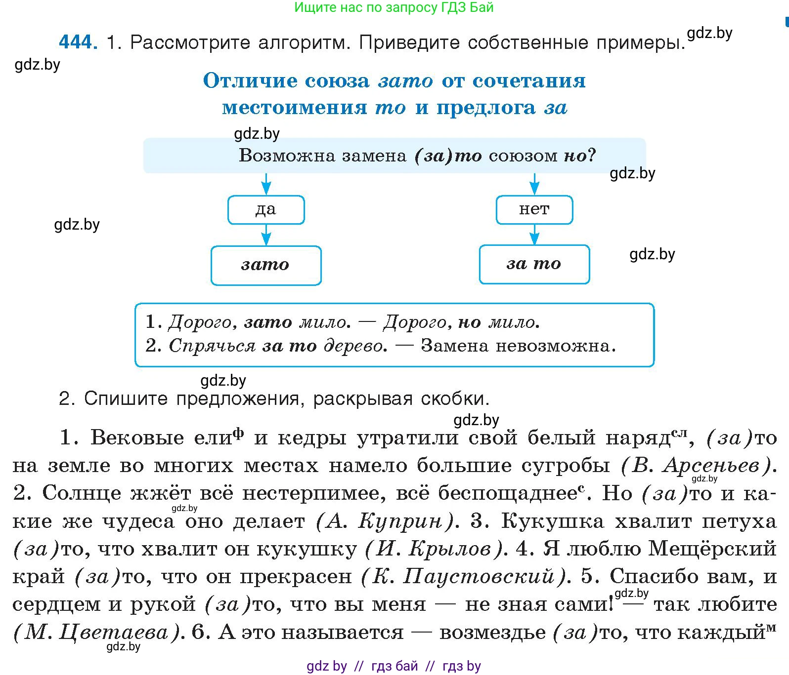 Русский язык, 10 класс Учебник, авторы: Леонович Валентина Леонидовна, Саникович Валентина Александровна, Литвинко Франя Михайловна, Волынец Татьяна Николаевна, Долбик Елена Евгеньевна, Малецкая М И, Мурина Лариса Александровна, Таяновская И В, издательство Национальный институт образования, Минск, 2020, страница 237, номер 444, Условие