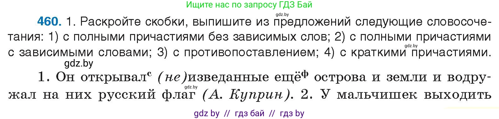 Русский язык, 10 класс Учебник, авторы: Леонович Валентина Леонидовна, Саникович Валентина Александровна, Литвинко Франя Михайловна, Волынец Татьяна Николаевна, Долбик Елена Евгеньевна, Малецкая М И, Мурина Лариса Александровна, Таяновская И В, издательство Национальный институт образования, Минск, 2020, страница 249, номер 460, Условие