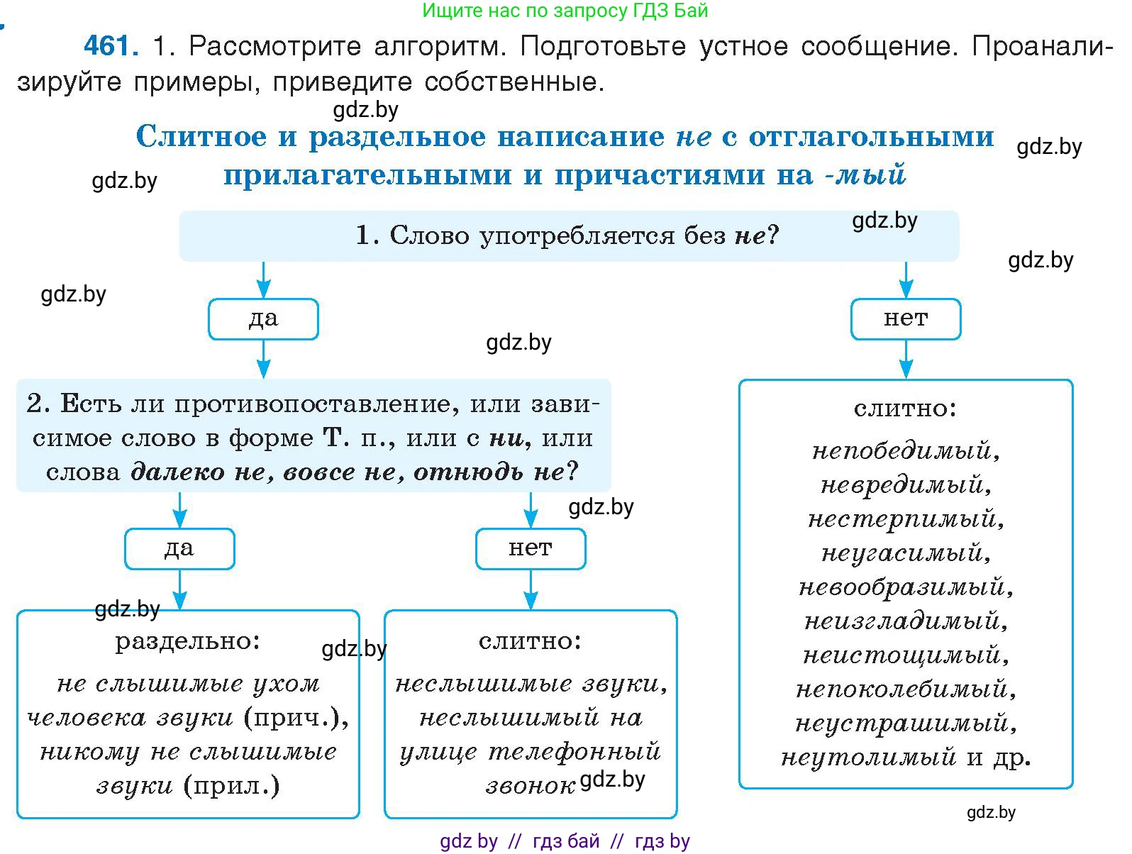 Русский язык, 10 класс Учебник, авторы: Леонович Валентина Леонидовна, Саникович Валентина Александровна, Литвинко Франя Михайловна, Волынец Татьяна Николаевна, Долбик Елена Евгеньевна, Малецкая М И, Мурина Лариса Александровна, Таяновская И В, издательство Национальный институт образования, Минск, 2020, страница 250, номер 461, Условие