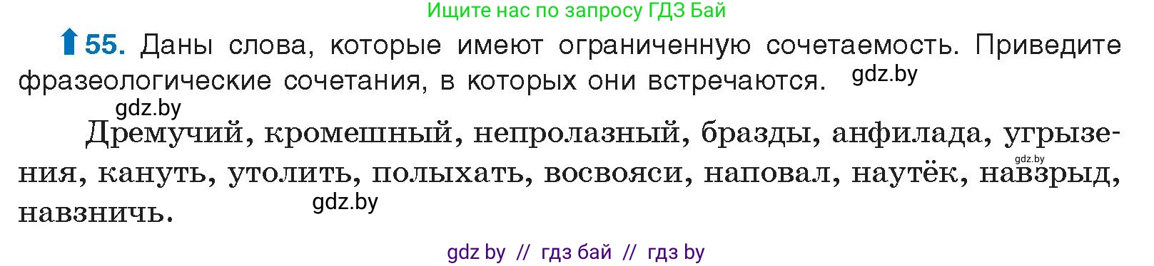 Русский язык, 10 класс Учебник, авторы: Леонович Валентина Леонидовна, Саникович Валентина Александровна, Литвинко Франя Михайловна, Волынец Татьяна Николаевна, Долбик Елена Евгеньевна, Малецкая М И, Мурина Лариса Александровна, Таяновская И В, издательство Национальный институт образования, Минск, 2020, страница 39, номер 55, Условие