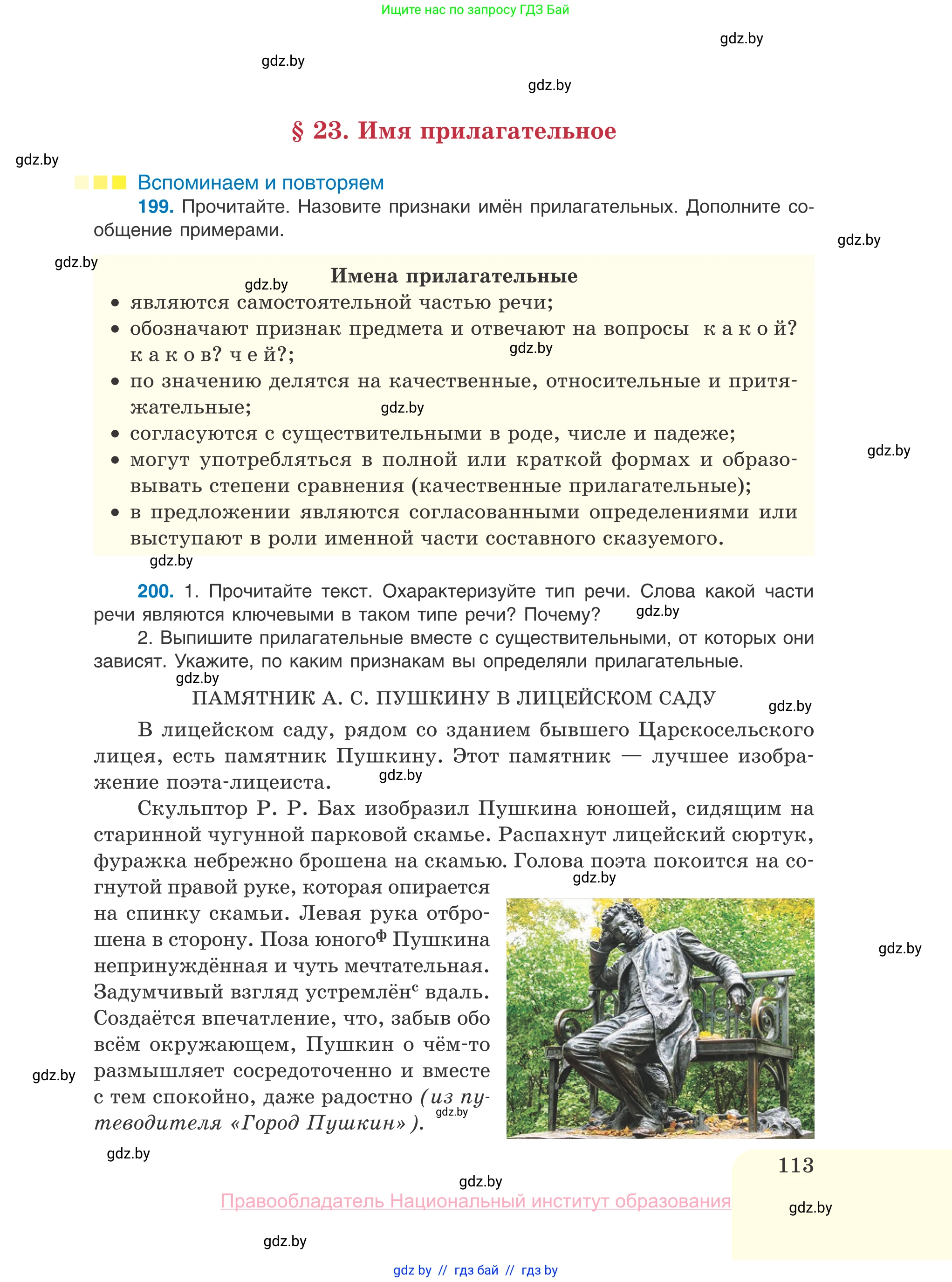 Русский язык, 10 класс Учебник, авторы: Леонович Валентина Леонидовна, Саникович Валентина Александровна, Литвинко Франя Михайловна, Волынец Татьяна Николаевна, Долбик Елена Евгеньевна, Малецкая М И, Мурина Лариса Александровна, Таяновская И В, издательство Национальный институт образования, Минск, 2020, страница 113