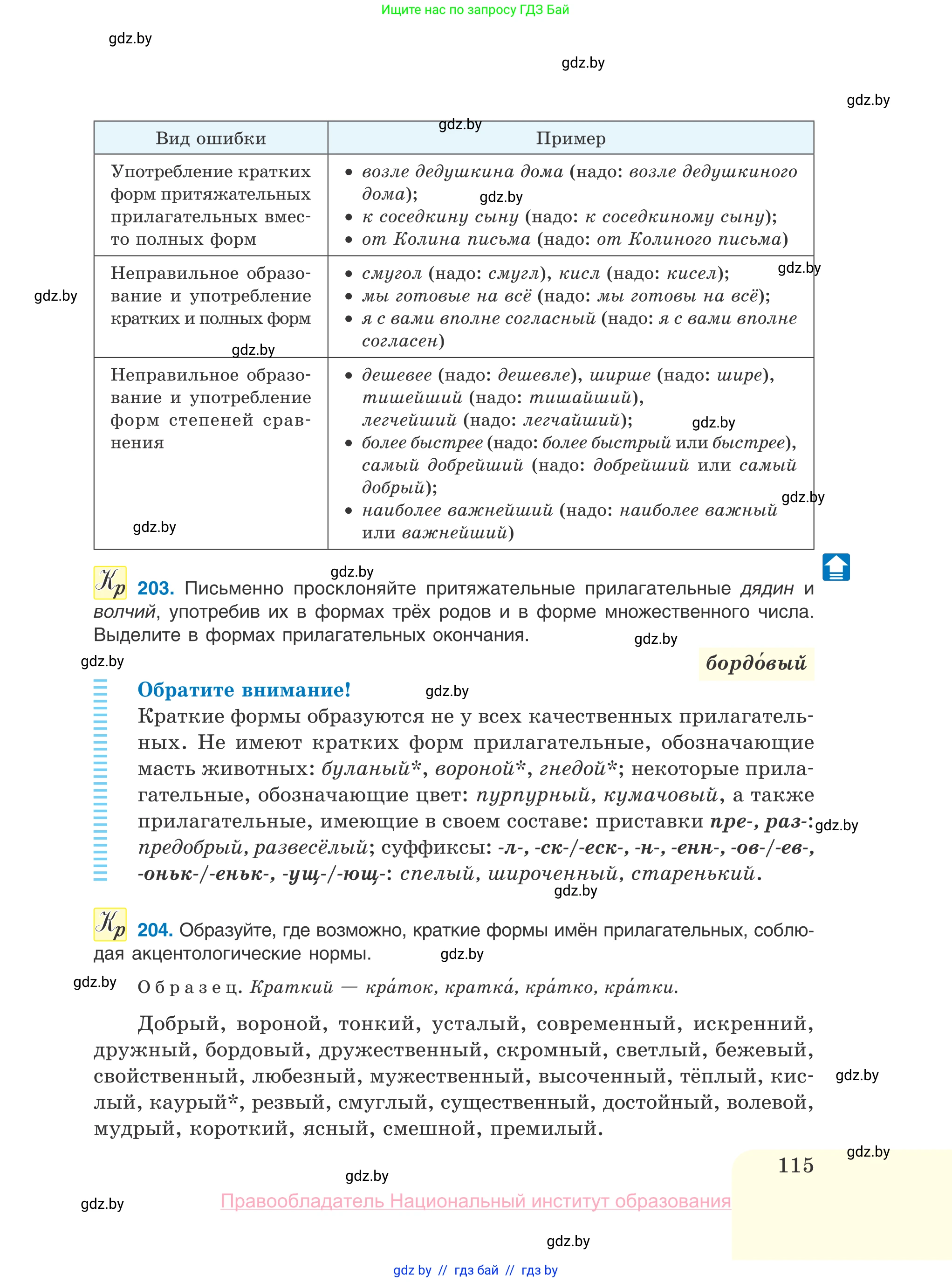 Русский язык, 10 класс Учебник, авторы: Леонович Валентина Леонидовна, Саникович Валентина Александровна, Литвинко Франя Михайловна, Волынец Татьяна Николаевна, Долбик Елена Евгеньевна, Малецкая М И, Мурина Лариса Александровна, Таяновская И В, издательство Национальный институт образования, Минск, 2020, страница 115