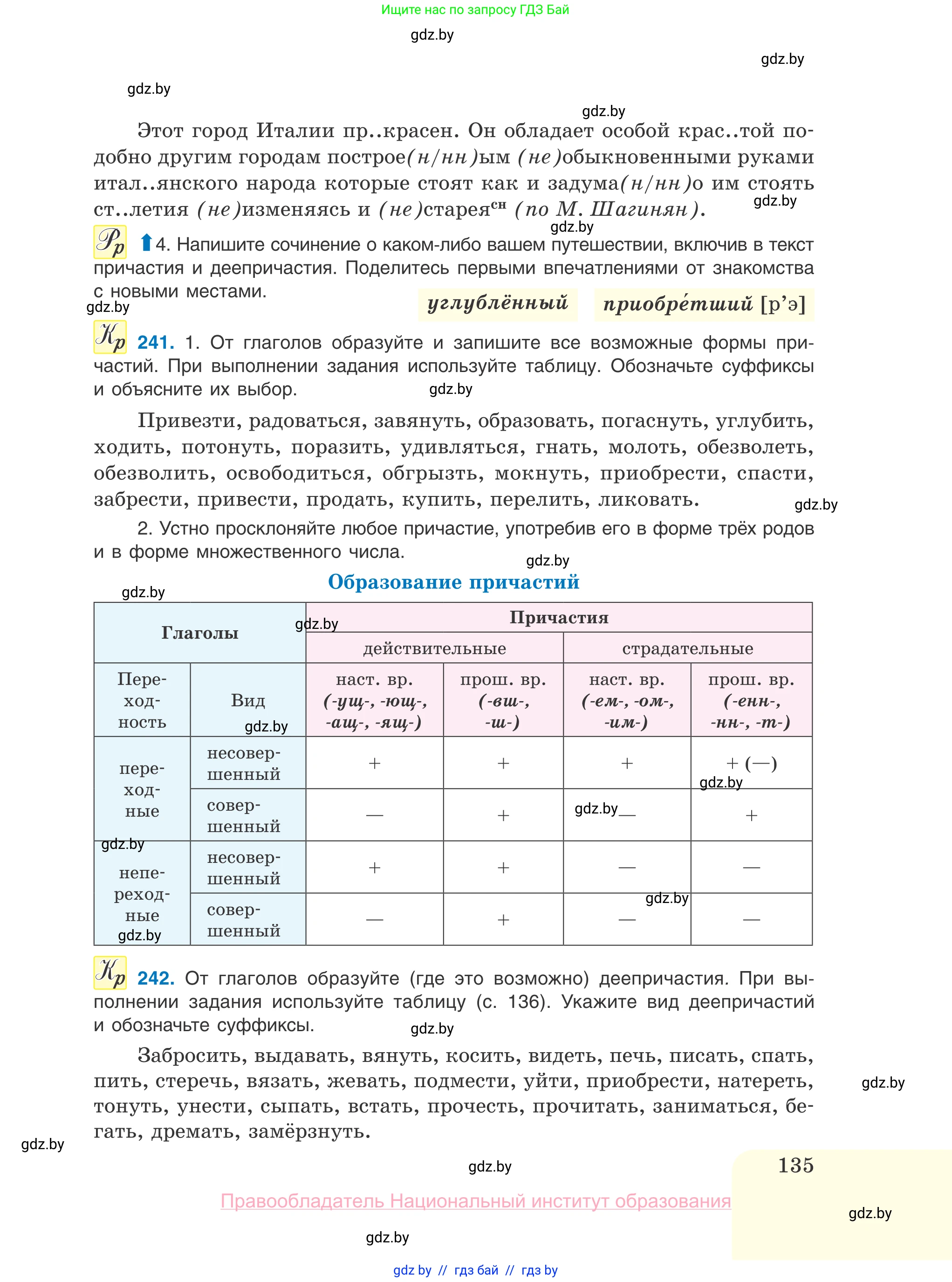 Русский язык, 10 класс Учебник, авторы: Леонович Валентина Леонидовна, Саникович Валентина Александровна, Литвинко Франя Михайловна, Волынец Татьяна Николаевна, Долбик Елена Евгеньевна, Малецкая М И, Мурина Лариса Александровна, Таяновская И В, издательство Национальный институт образования, Минск, 2020, страница 135
