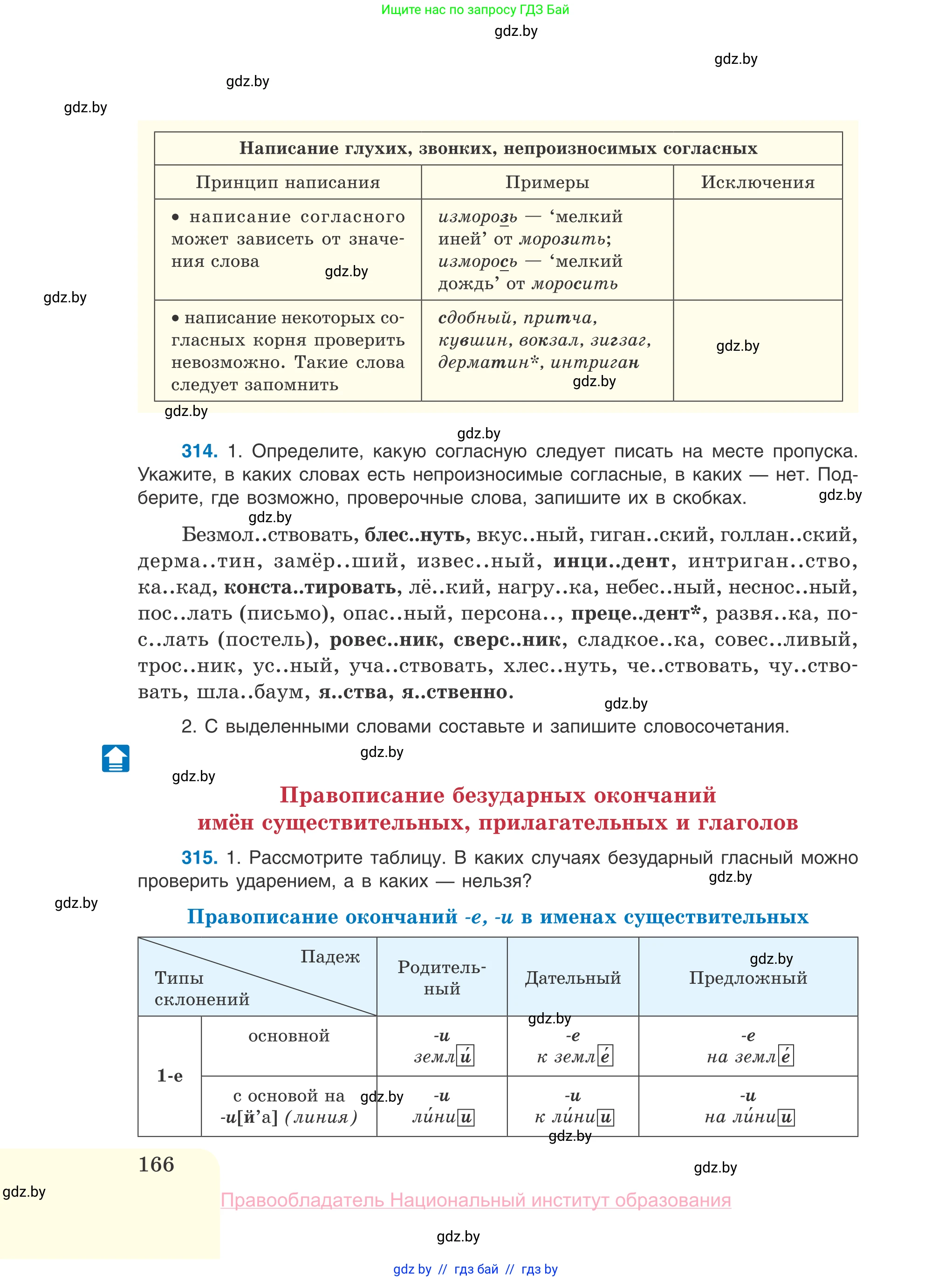 Русский язык, 10 класс Учебник, авторы: Леонович Валентина Леонидовна, Саникович Валентина Александровна, Литвинко Франя Михайловна, Волынец Татьяна Николаевна, Долбик Елена Евгеньевна, Малецкая М И, Мурина Лариса Александровна, Таяновская И В, издательство Национальный институт образования, Минск, 2020, страница 166