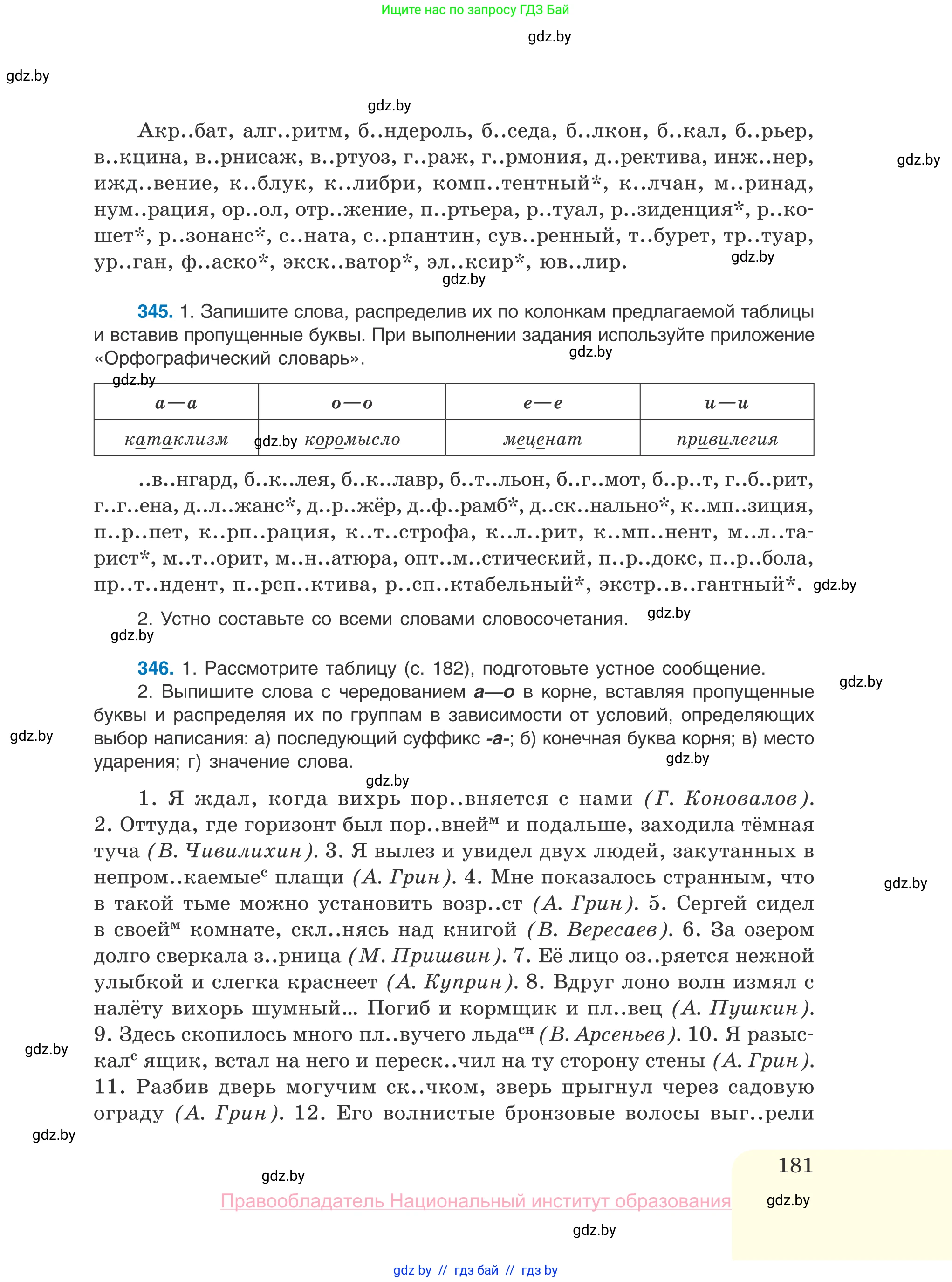 Русский язык, 10 класс Учебник, авторы: Леонович Валентина Леонидовна, Саникович Валентина Александровна, Литвинко Франя Михайловна, Волынец Татьяна Николаевна, Долбик Елена Евгеньевна, Малецкая М И, Мурина Лариса Александровна, Таяновская И В, издательство Национальный институт образования, Минск, 2020, страница 181