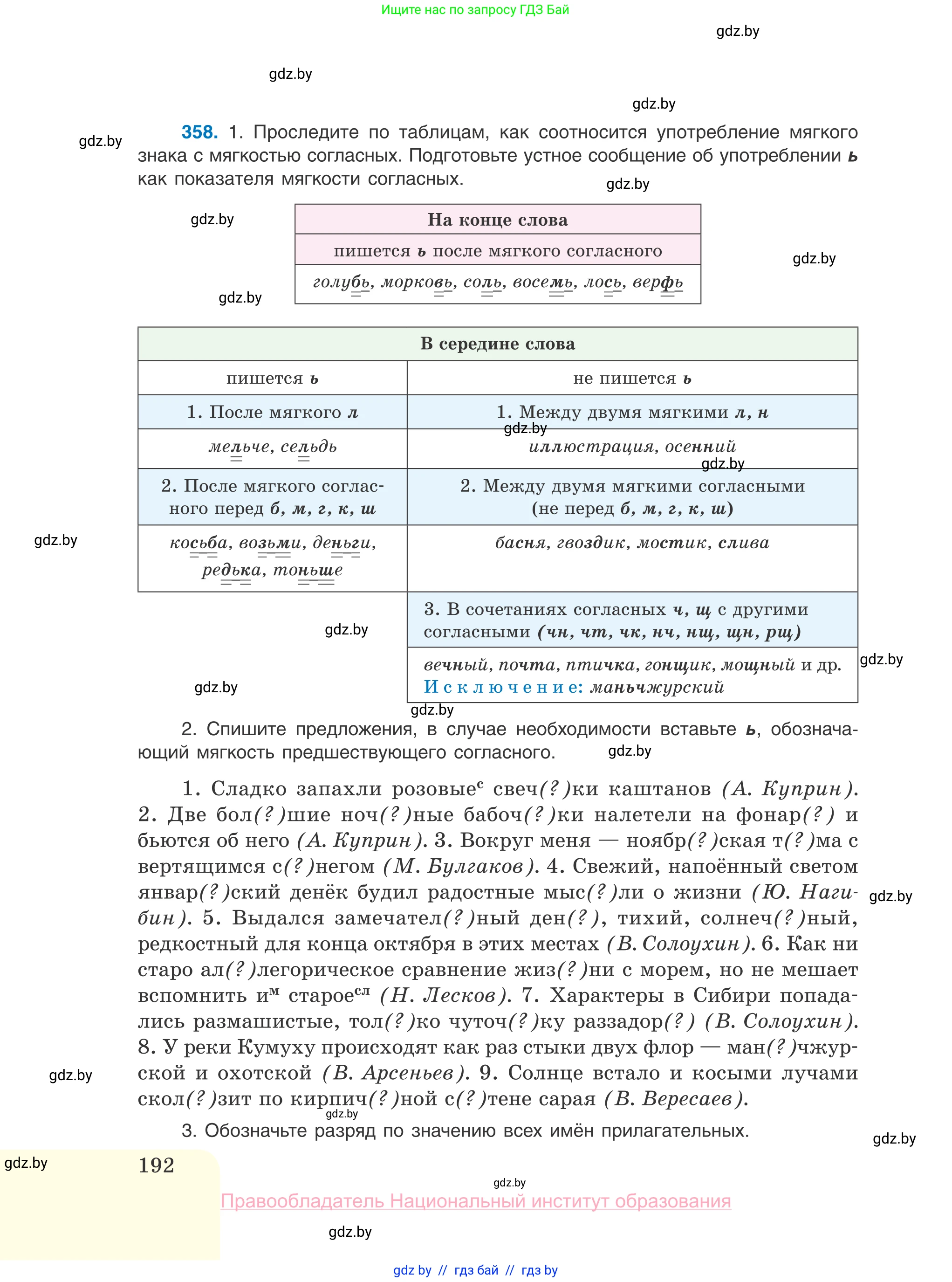 Русский язык, 10 класс Учебник, авторы: Леонович Валентина Леонидовна, Саникович Валентина Александровна, Литвинко Франя Михайловна, Волынец Татьяна Николаевна, Долбик Елена Евгеньевна, Малецкая М И, Мурина Лариса Александровна, Таяновская И В, издательство Национальный институт образования, Минск, 2020, страница 192