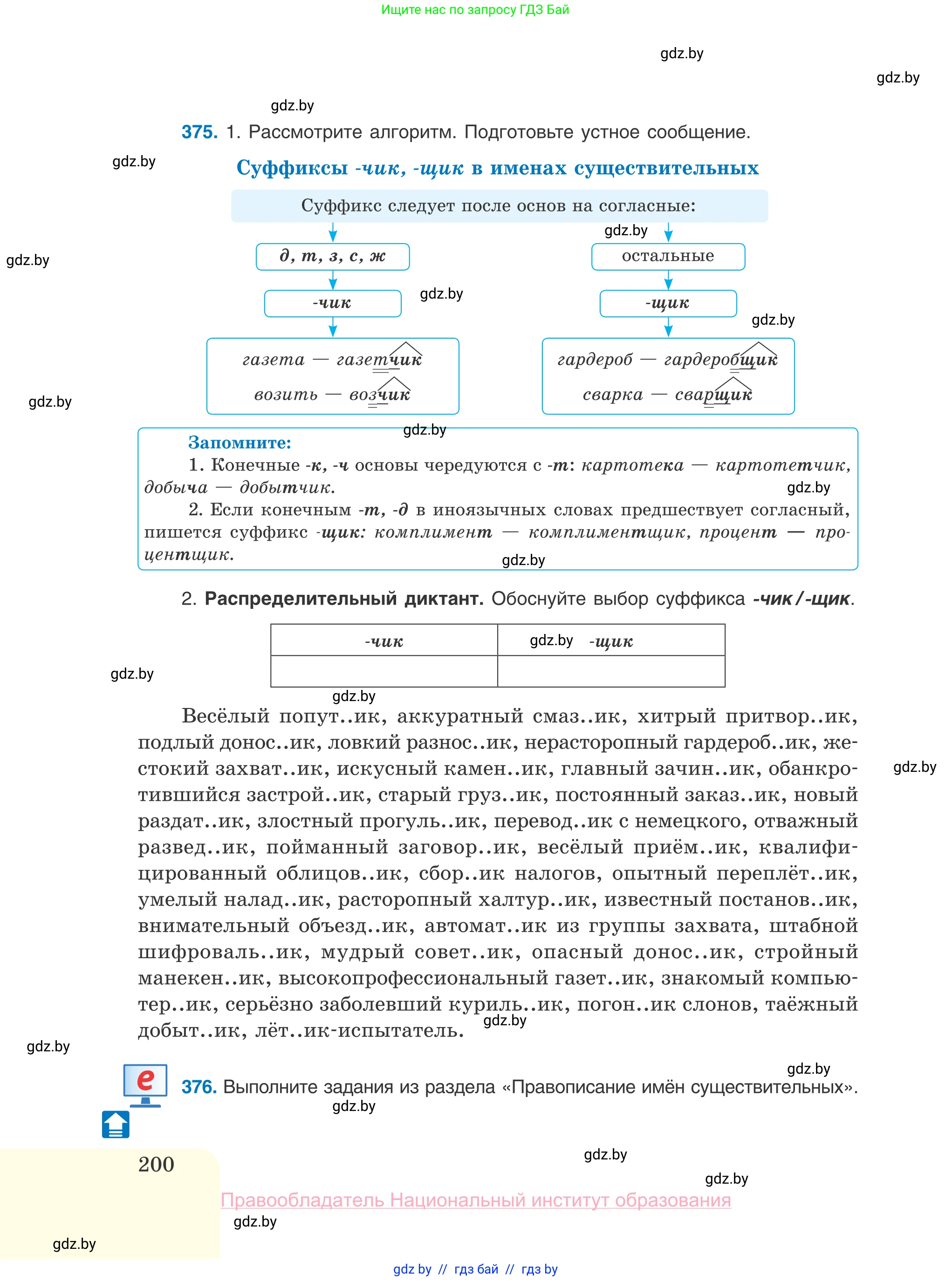Русский язык, 10 класс Учебник, авторы: Леонович Валентина Леонидовна, Саникович Валентина Александровна, Литвинко Франя Михайловна, Волынец Татьяна Николаевна, Долбик Елена Евгеньевна, Малецкая М И, Мурина Лариса Александровна, Таяновская И В, издательство Национальный институт образования, Минск, 2020, страница 200