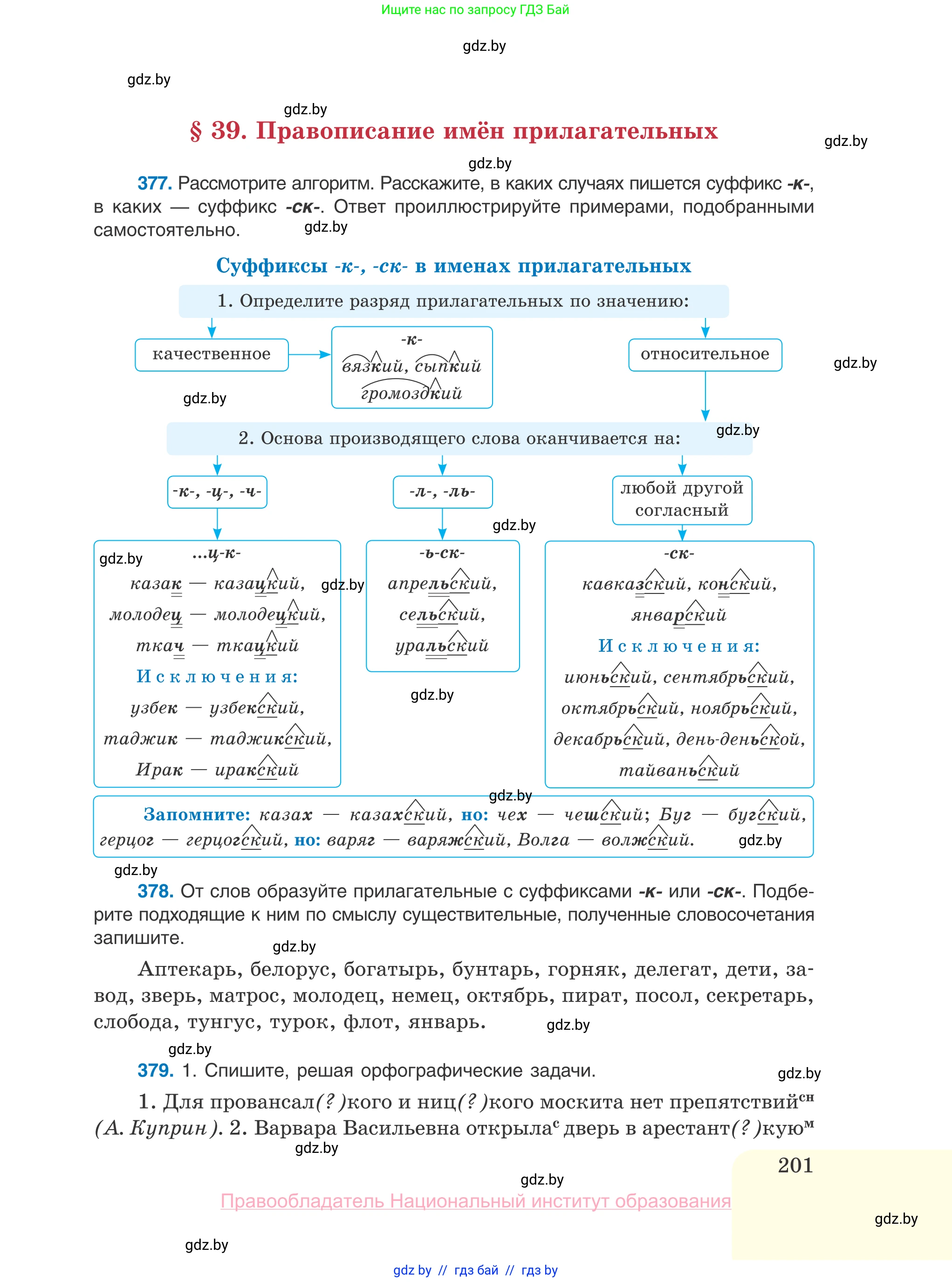 Русский язык, 10 класс Учебник, авторы: Леонович Валентина Леонидовна, Саникович Валентина Александровна, Литвинко Франя Михайловна, Волынец Татьяна Николаевна, Долбик Елена Евгеньевна, Малецкая М И, Мурина Лариса Александровна, Таяновская И В, издательство Национальный институт образования, Минск, 2020, страница 201